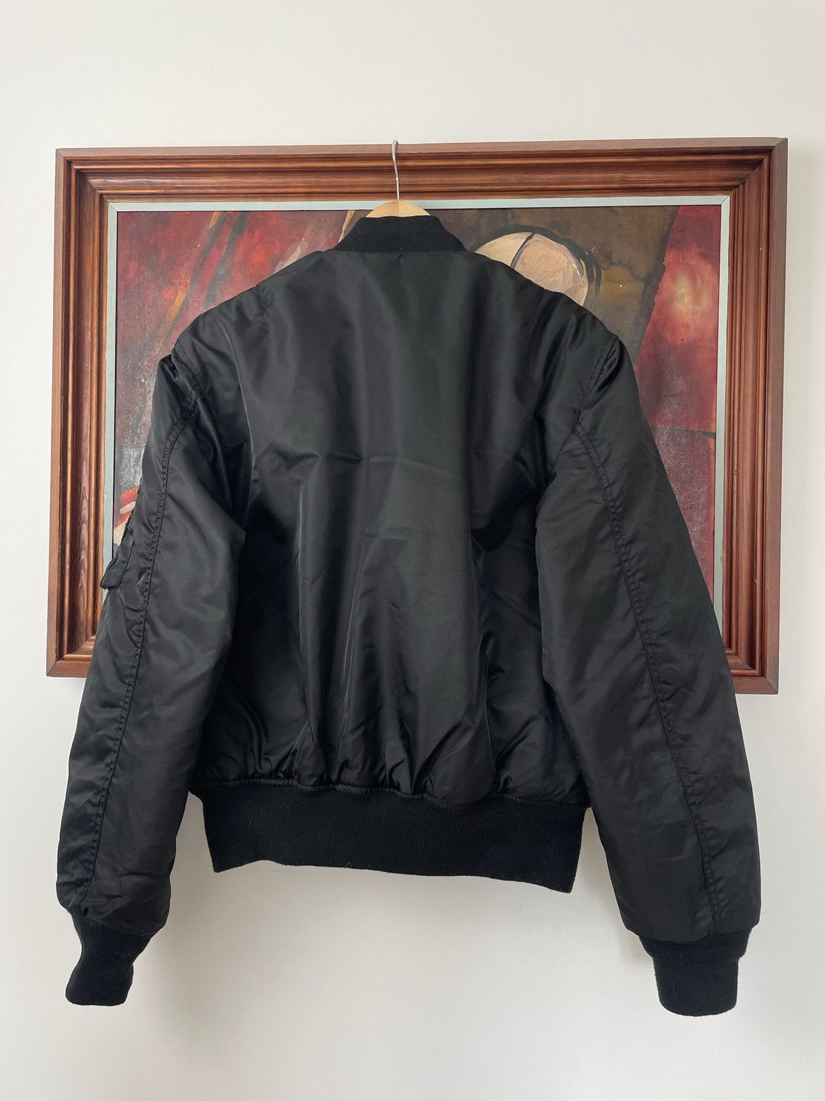Vintage Ma1 Flyer Black Vintage Nylon Bomber Jacket BoxyFit Oversize Size US S / EU 44-46 / 1 - 4 Thumbnail