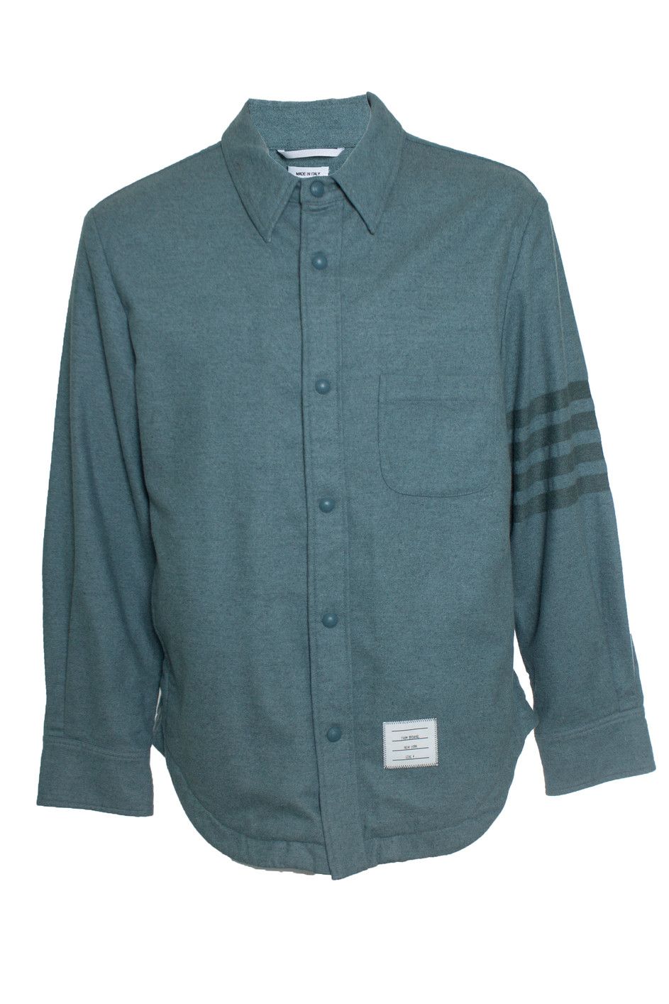 Thom Browne Thom Browne, Steel blue cashmere and wool overshirt Size US XL / EU 56 / 4 - 1 Thumbnail
