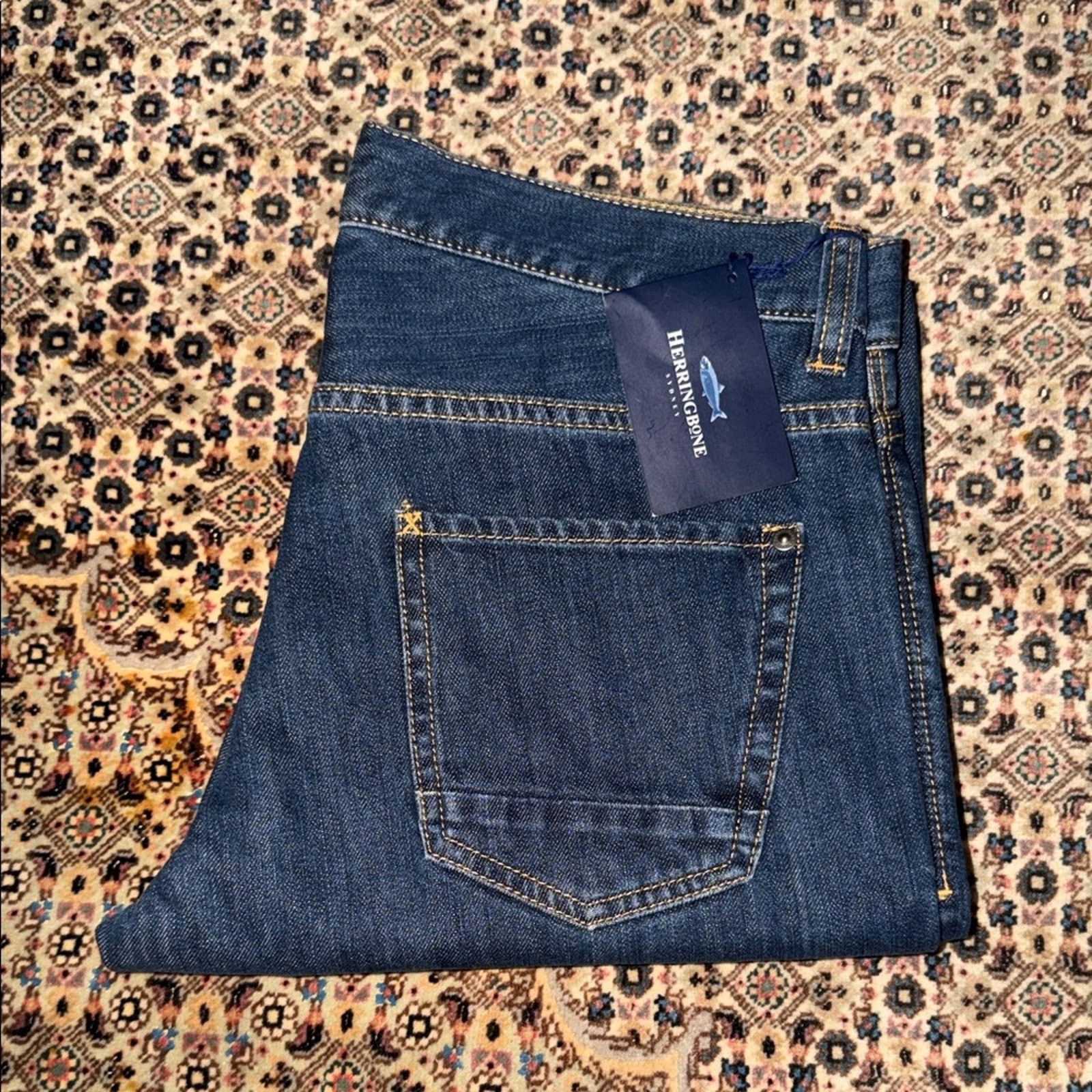 & Other Stories Herringbone Sydney Men's Classic Blue Jeans Size 38 Size US 38 / EU 54 - 1 Thumbnail