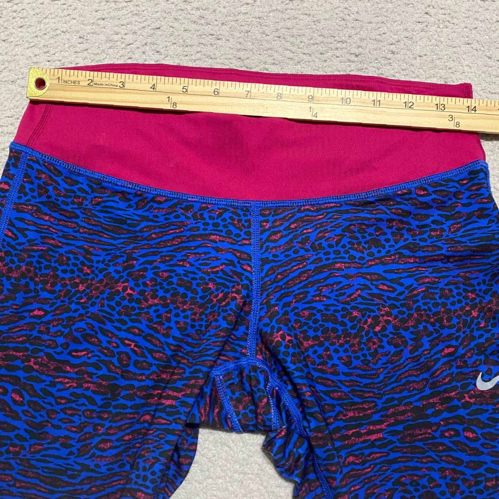 Nike Nike Dri-FIT Womens Capri Leggings M Multicolor Leopard Print Workout Yoga Pants Size 32" / US 10 / IT 46 - 5 Thumbnail
