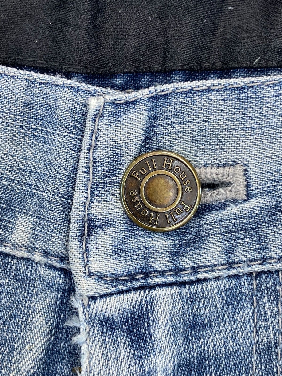 If Six Was Nine Vintage Japanese Blue House 3 Quaters Faded Jeans Style Size US 35 - 14 Thumbnail