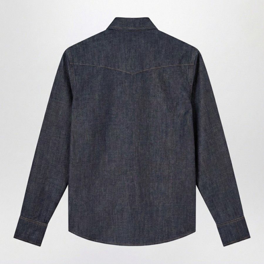 A.P.C. o1d2blof0226 Denim Shirt in Indigo Blue Size US M / EU 48-50 / 2 - 2 Thumbnail