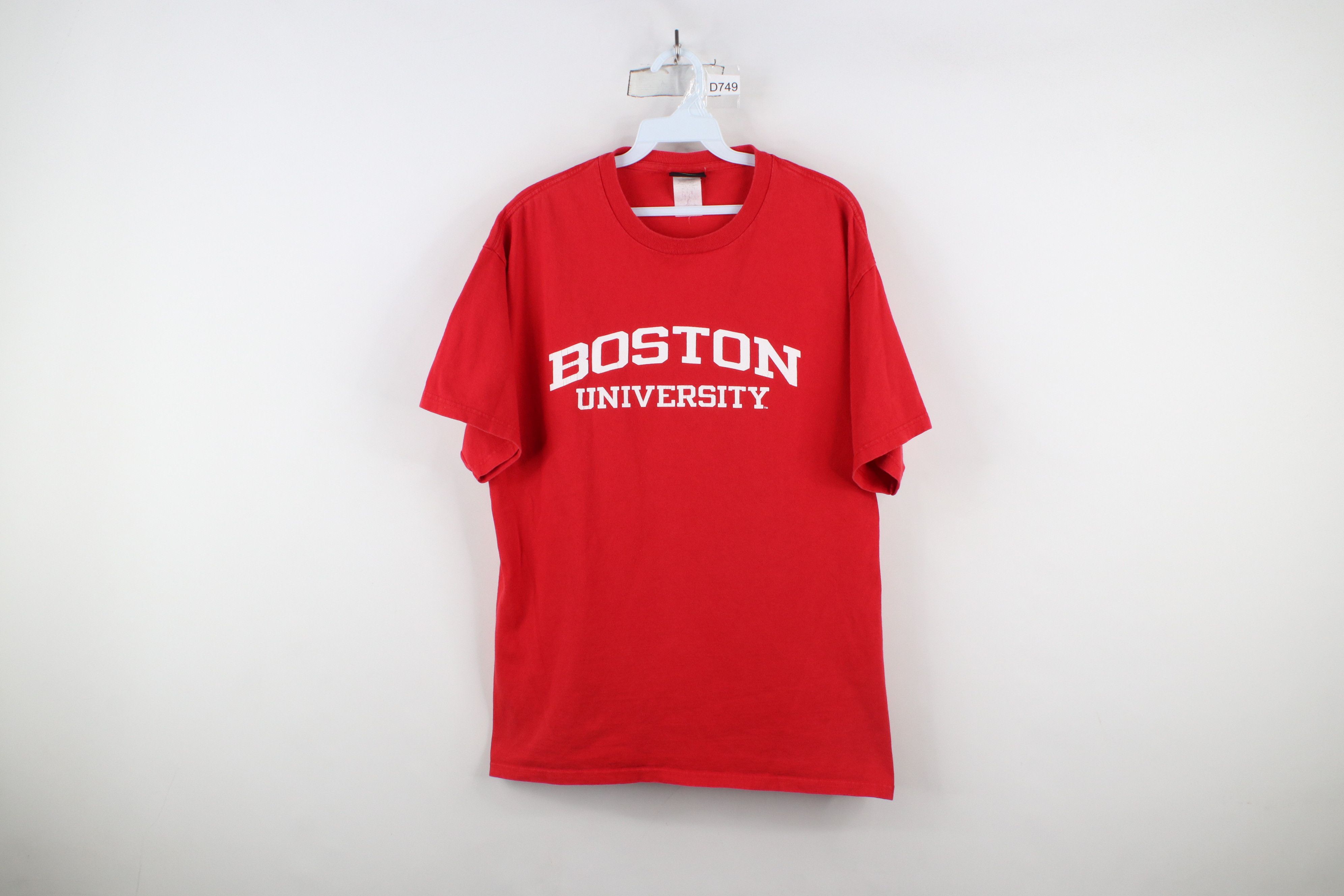 Vintage Vintage 90s Spell Out Boston University Short Sleeve T-Shirt Size US L / EU 52-54 / 3 - 1 Thumbnail
