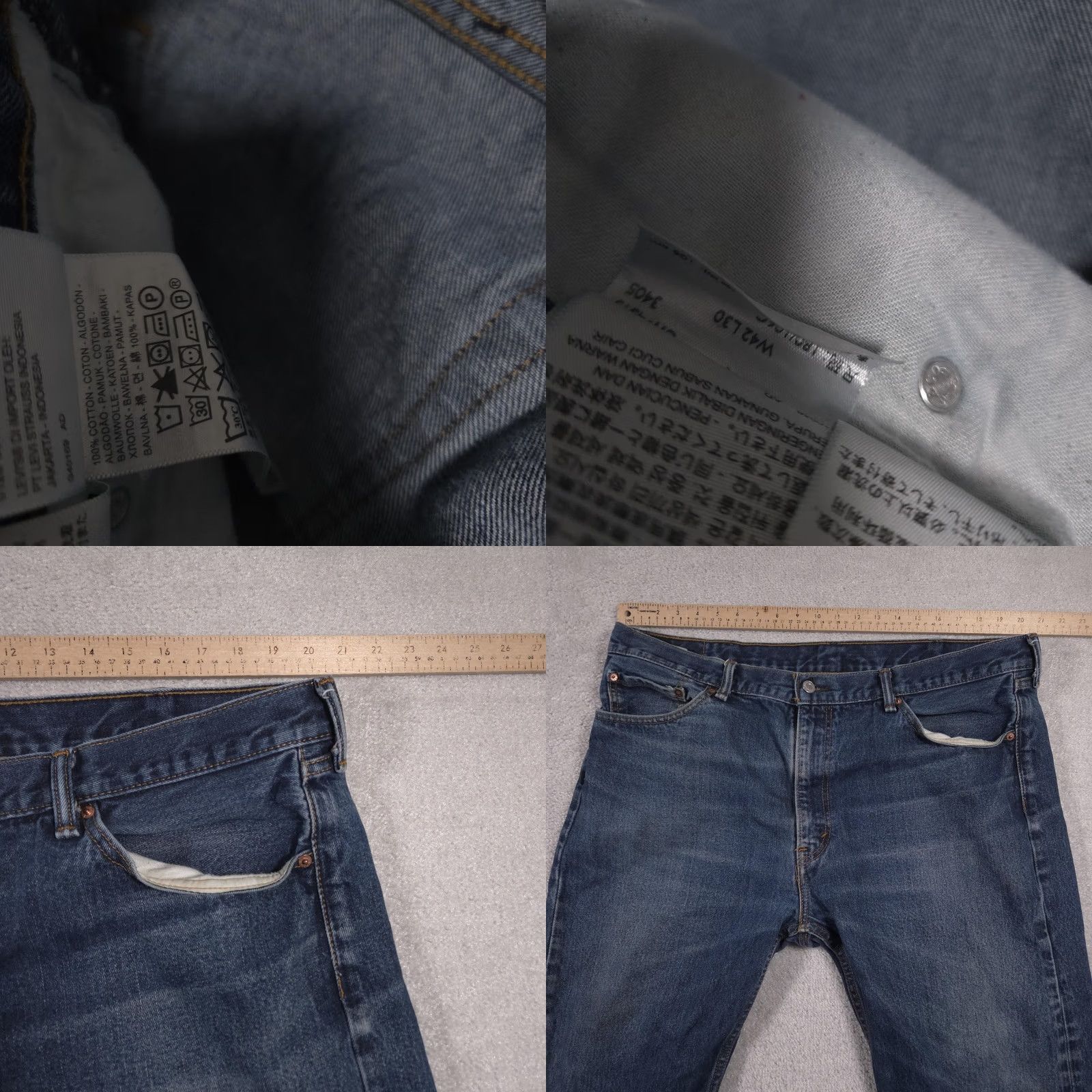 Levi's VINTAGE Levi's Jeans Mens 42x30 Blue Denim 505 Straight Zip Fly Regular Fit Casual Mens Jeans Size US 42 / EU 58 - 8 Thumbnail