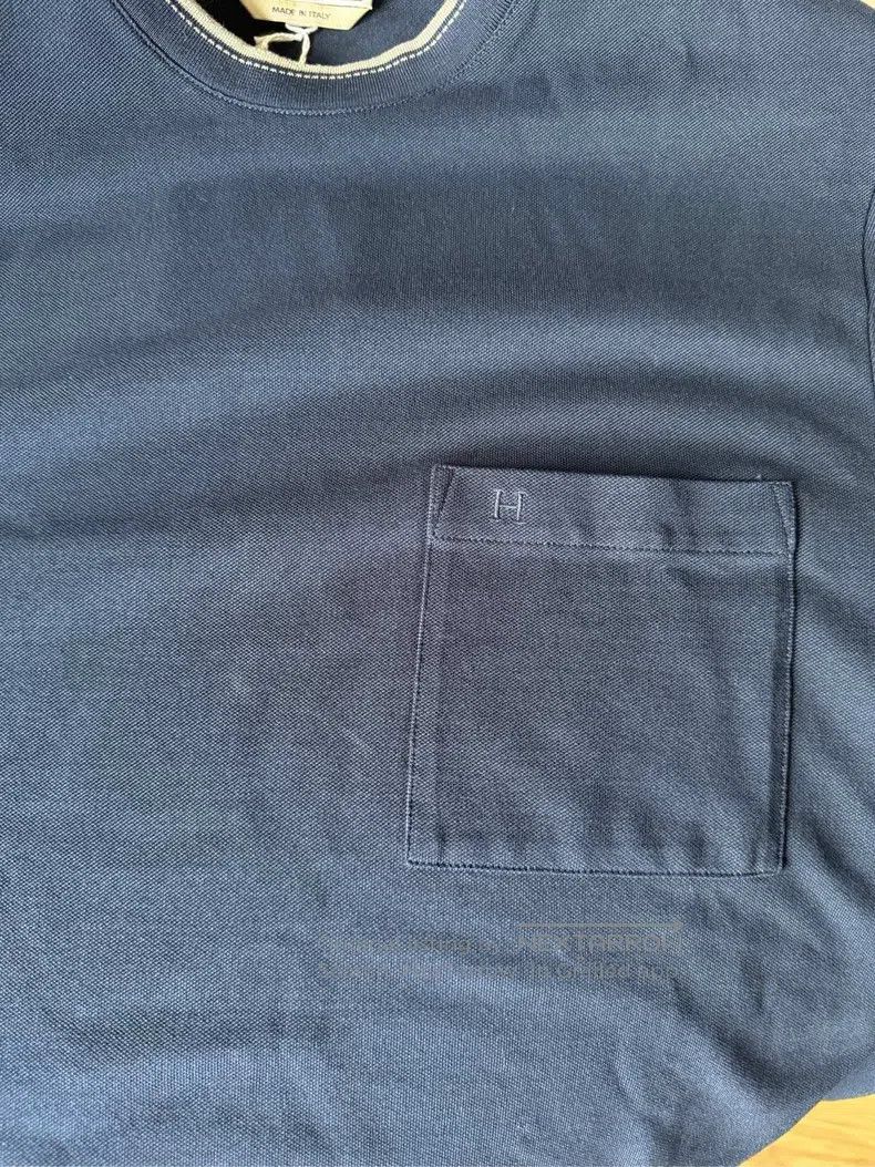 Hermes Hermes Men's T-shirt with a small H pocket on the chest, b Size US L / EU 52-54 / 3 - 3 Thumbnail