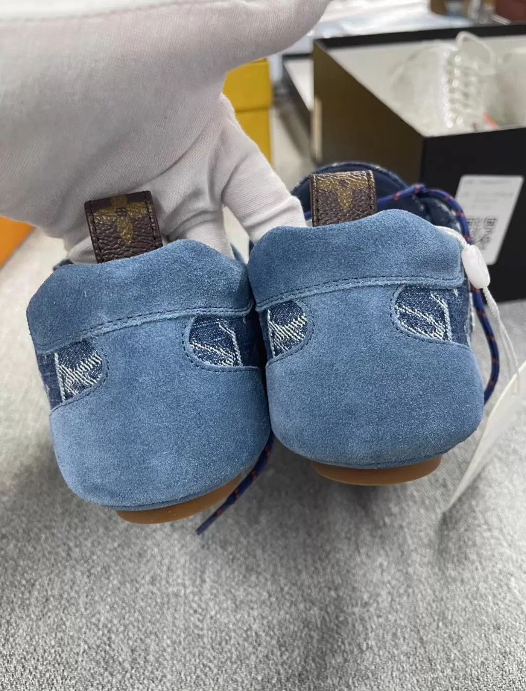 Louis Vuitton LV Sneakerina Denim-Leather Ballet Sneaker '25 37.5 new Size US 7 / IT 37 - 6 Thumbnail