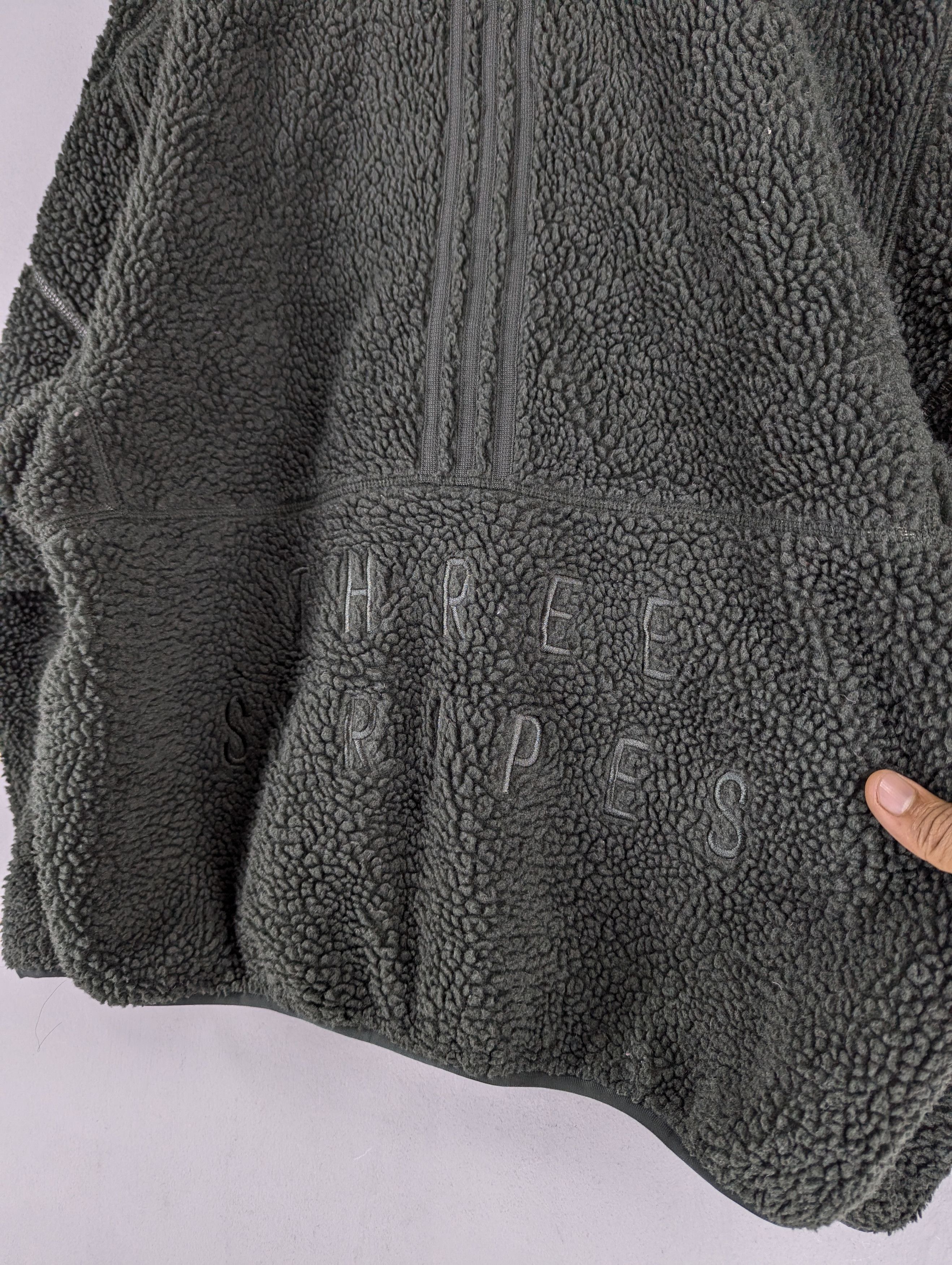 Adidas Adidas Three Stripes Sherpa Fleece Boa Boxy Zipper Jacket Size US L / EU 52-54 / 3 - 12 Thumbnail