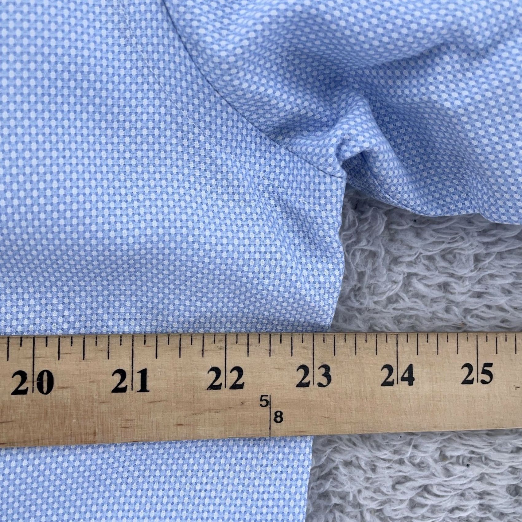 Charles Tyrwhitt Charles Tyrwhitt Dress Shirt Mens 17/35 Blue Non Iron Extra Slim Fit French Cuff Size 46R - 5 Thumbnail