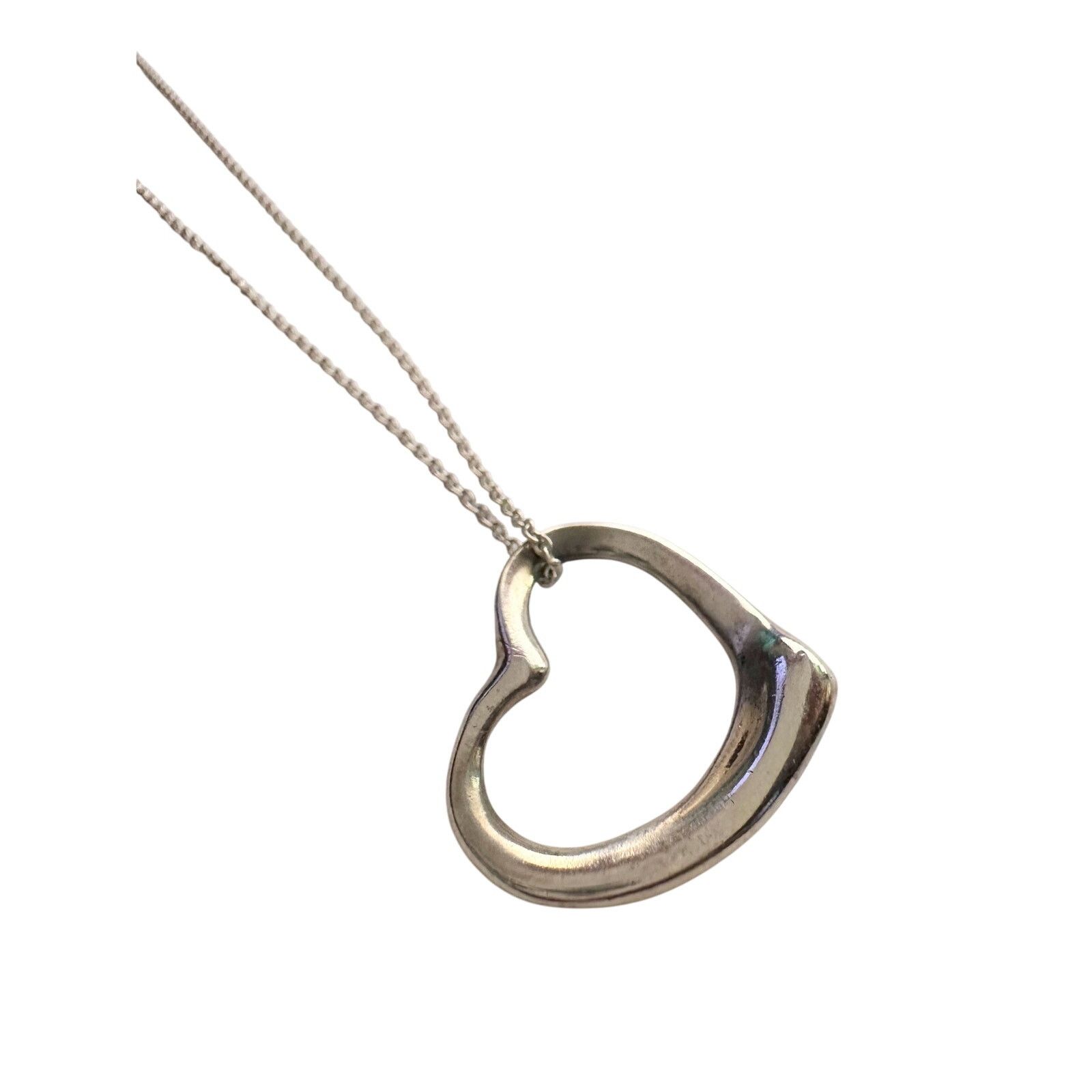 Tiffany & Co. Tiffany and Co Elsa Peretti Medium Open Heart Necklace 16" Size ONE SIZE - 13 Thumbnail