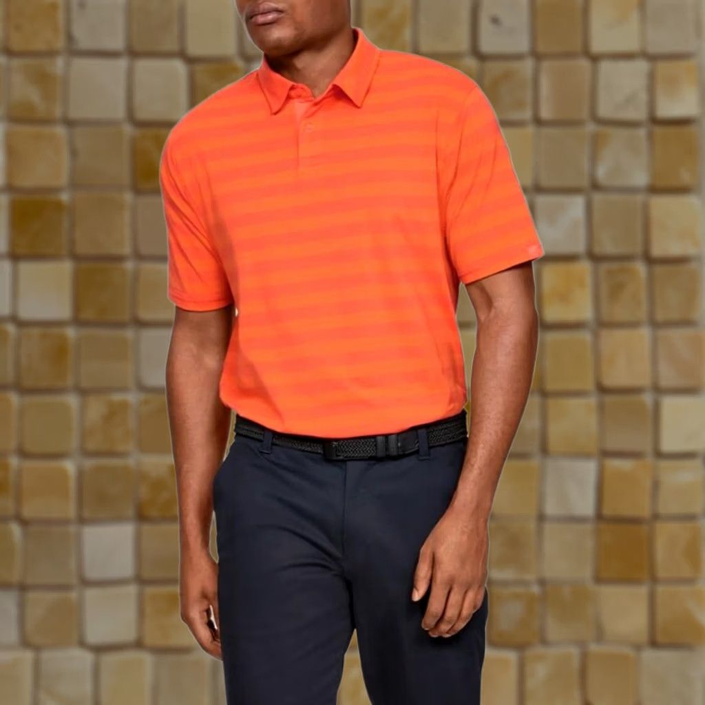 Under Armour UNDER ARMOUR Polo Shirt Polo Orange Striped Size L Heat Gear Mens Golf Shirt Size US L / EU 52-54 / 3 - 1 Preview