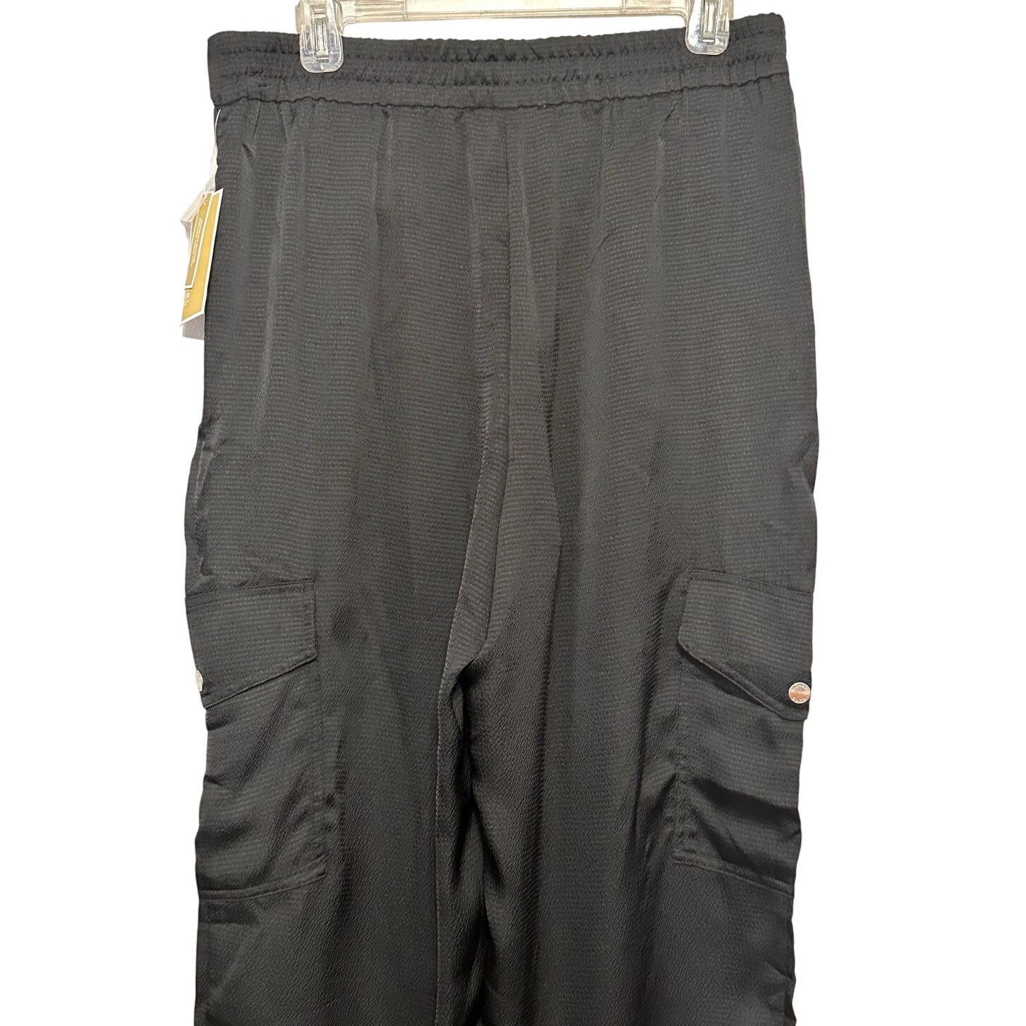Michael Kors Michael Kors Womens Black Textured Pleated Cargo Pants 10NWT Size 32" / US 10 / IT 46 - 6 Thumbnail