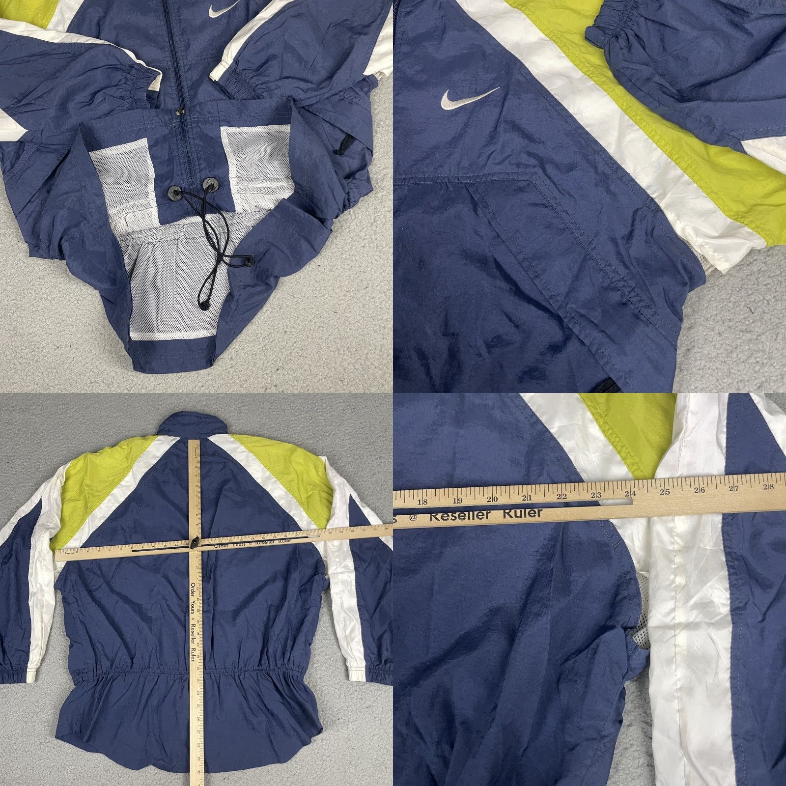Nike VINTAGE Nike Windbreaker Jacket Mens Large Blue 90s Swoosh Check Coat Size US L / EU 52-54 / 3 - 8 Thumbnail