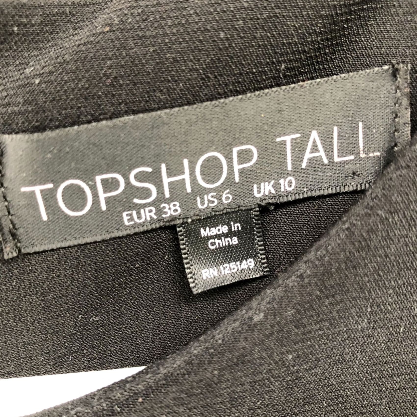 Topshop TopShop Tall Black Mini Dress Size 6 Tall Short Sleeve A-Line Formal Party Size 28" / US 6 / IT 42 - 5 Thumbnail