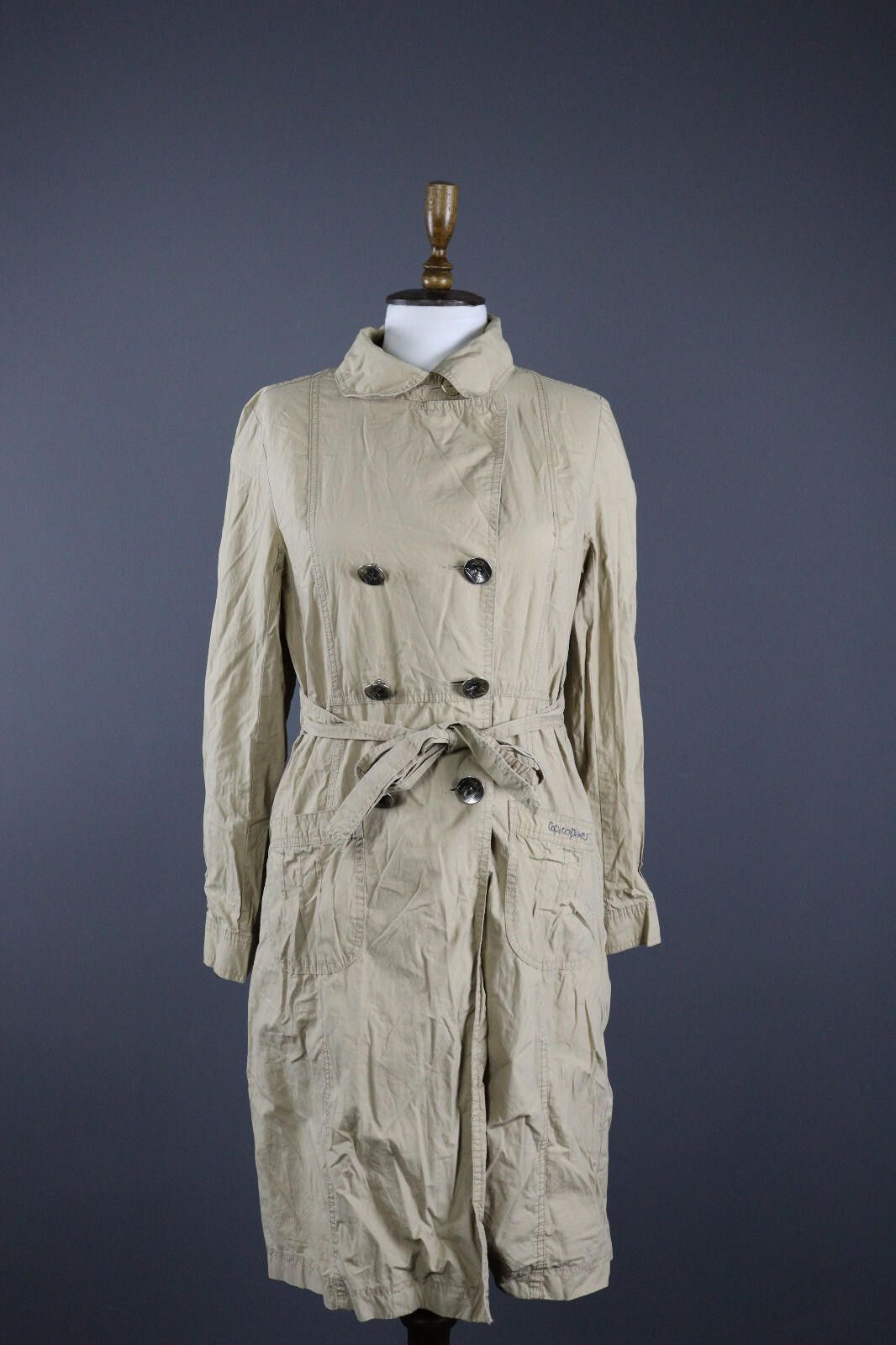Designer Cop Copine Casual Double Belted Trench Coat Jacket Size 2 Size XS / US 0-2 / IT 36-38 - 2 Thumbnail