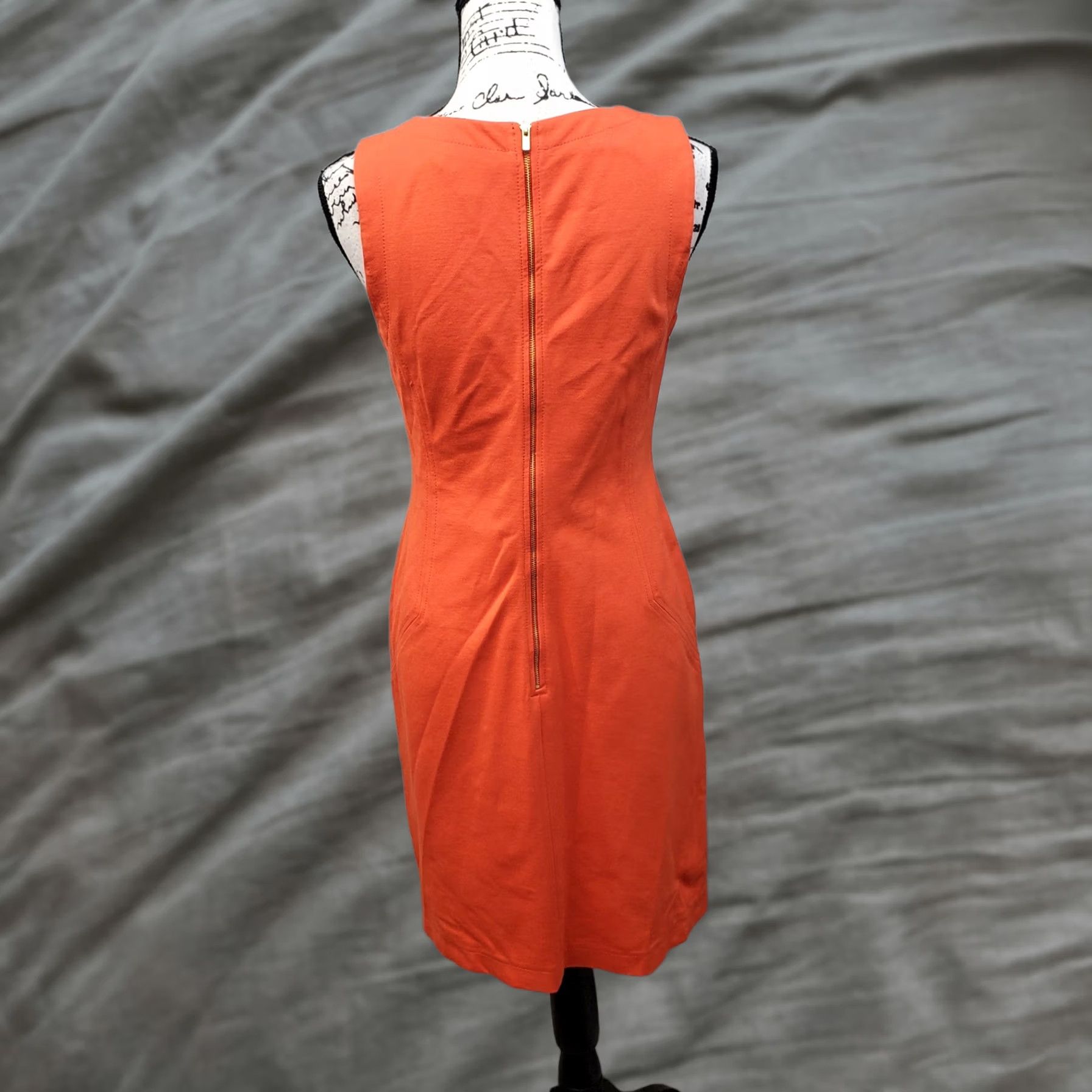 Banana Republic Banana Republic Tank Dress Womens Size 8 Orange Rayon Stretch V-Neck Back Zip Dress Size M / US 6-8 / IT 42-44 - 1 Thumbnail