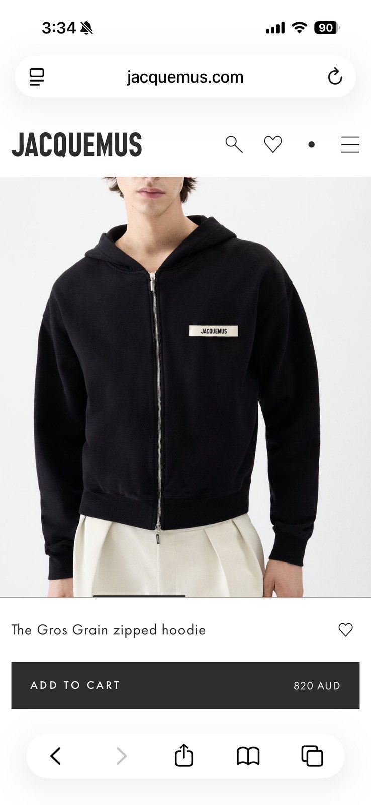 Jacquemus Jacquemus The Gros Grain zipped hoodie Size US S / EU 44-46 / 1 - 1 Thumbnail