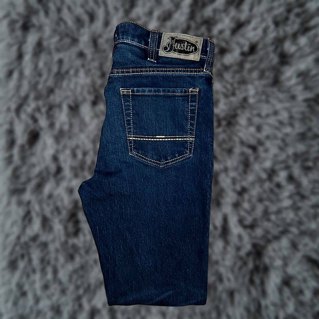 Justin Boots Justin Boots J1 Modern Slim Jeans - 32x30 Men's Blue Straight Jeans 32 Regular 30 Inseam Size US 32 / EU 48 - 1 Thumbnail