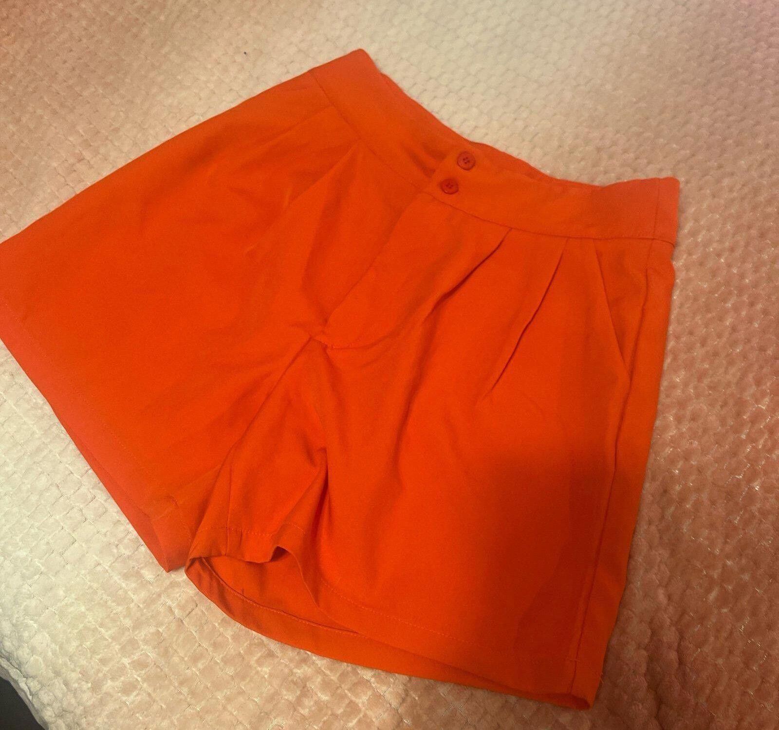 Shein Orange high waisted shorts Size 32" / US 10 / IT 46 - 1 Thumbnail