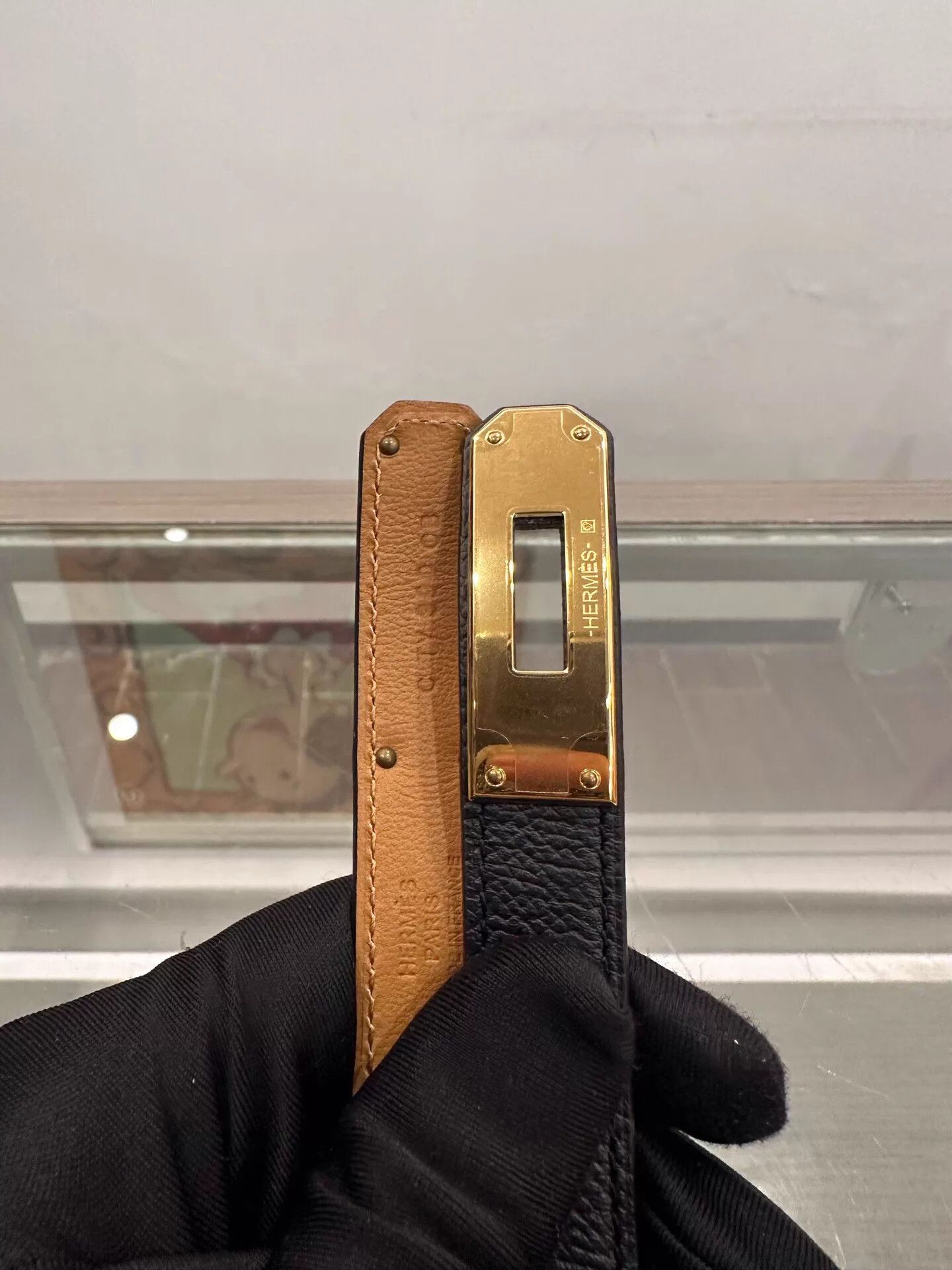 Hermes Hermes Kelly Belt 1.8cm Black Gold Buckle C Stamp Size ONE SIZE - 5 Thumbnail