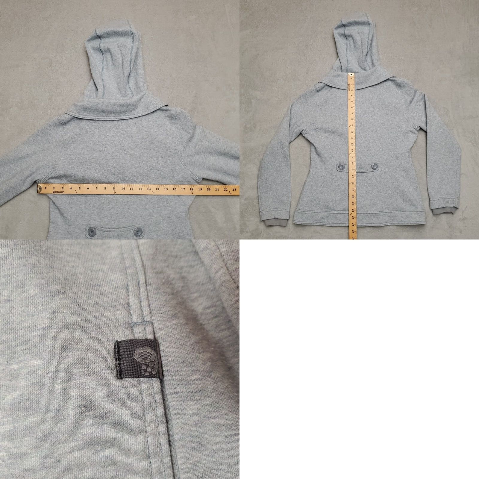 Mountain Hardwear VINTAGE Mountain Hardware Jacket Women M Gray Blue Hooded Knit Fleece Outdoor Gorp Size M / US 6-8 / IT 42-44 - 8 Thumbnail