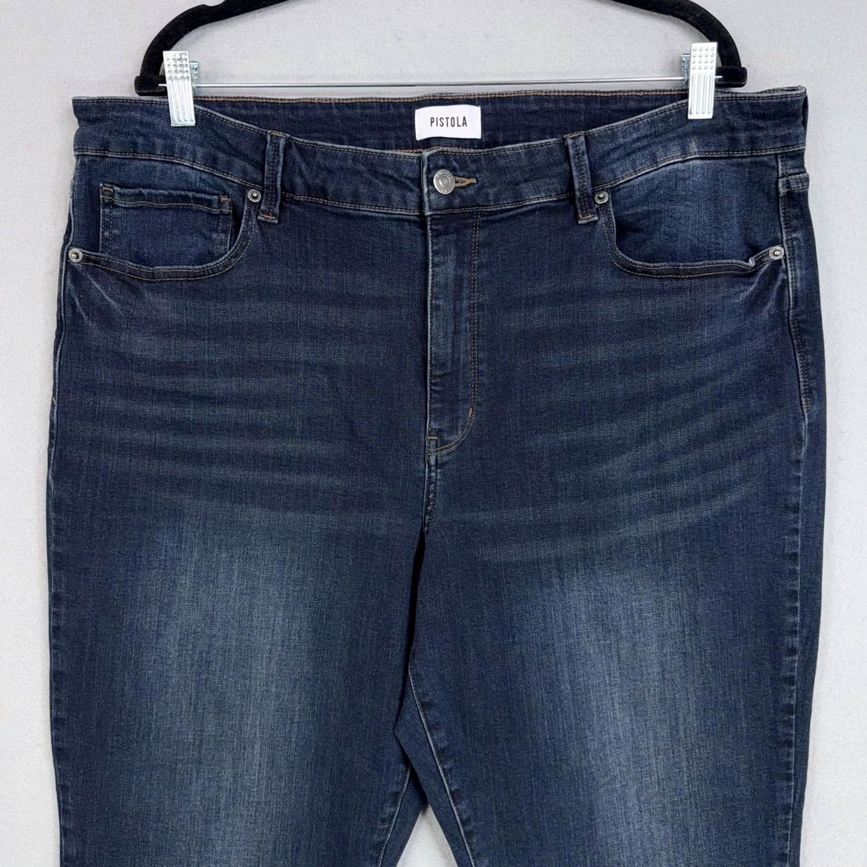 Pistola Pistola Jeans Womens Plus 22W Blue Dark Wash High Rise Bootcut Stretch Denim 90s Size 40" / US 18 - 2 Thumbnail