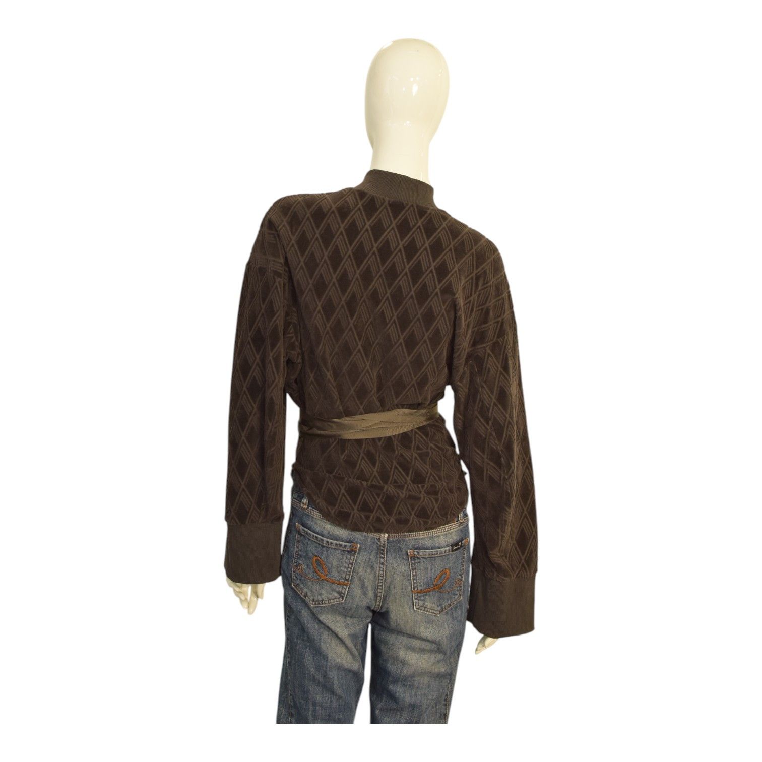 The Attico The Attico Brown Jacquard Cotton High Neck Sweatshirt Size M / US 6-8 / IT 42-44 - 2 Thumbnail
