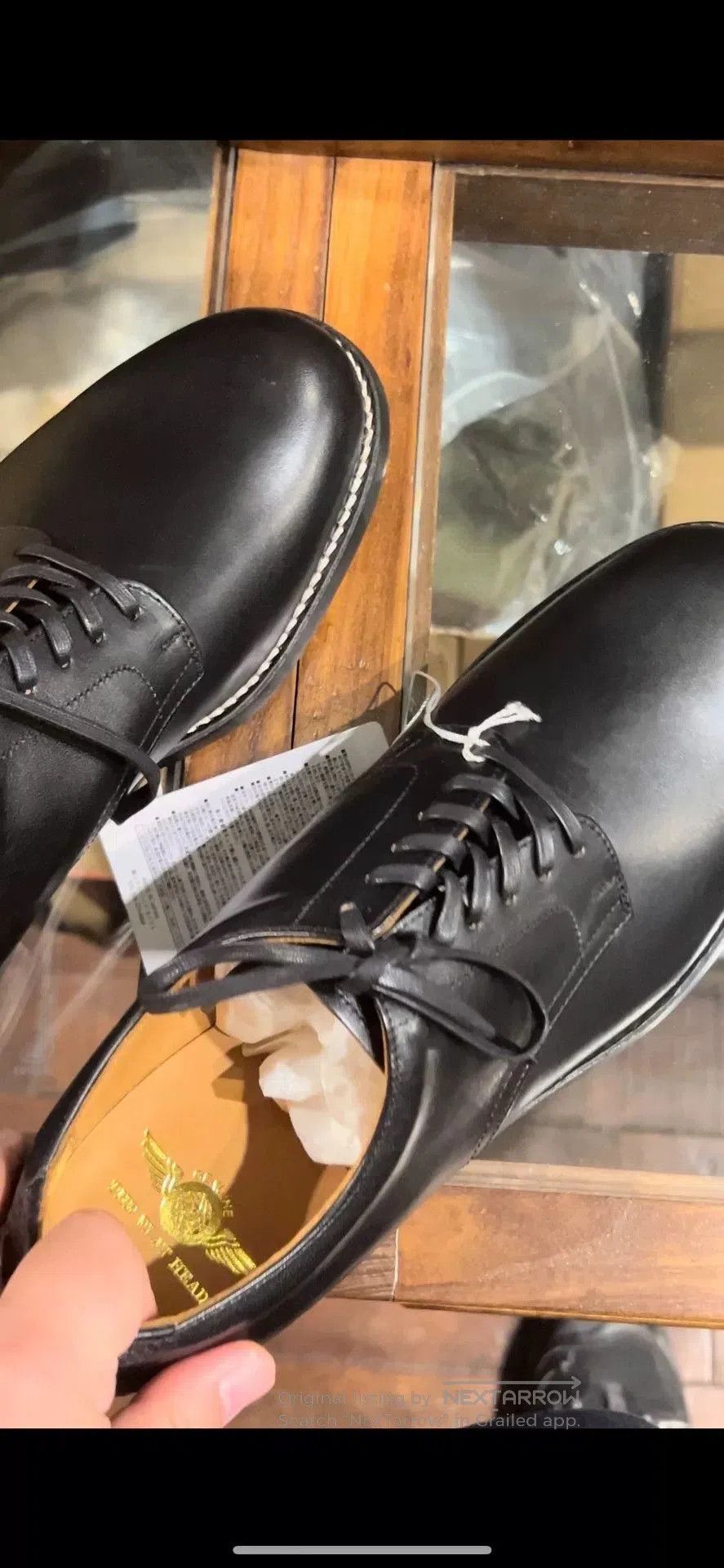 The Flat Head Black Leather Low-Top Derby Shoes. Size US 8.5 / EU 41-42 - 9 Thumbnail