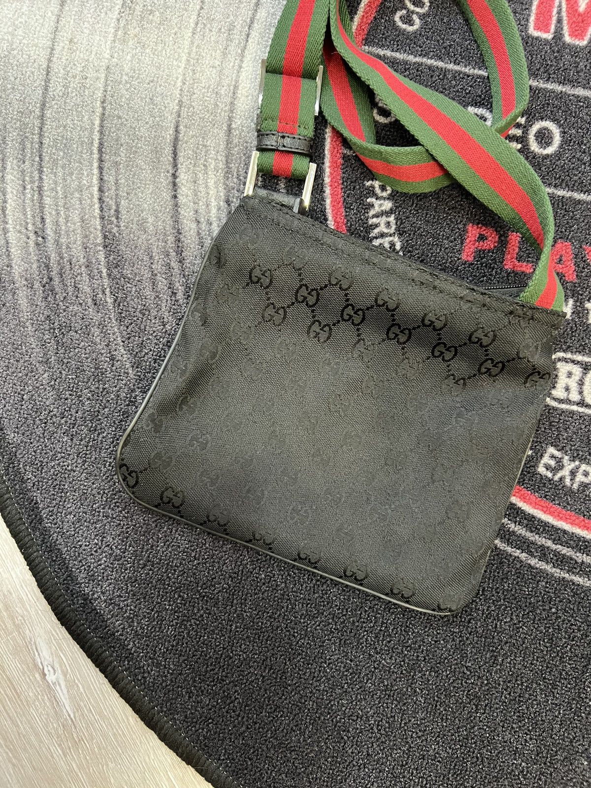 Gucci GG vintage Monogram Web Small Flat Messenger Bag Black Size ONE SIZE - 2 Thumbnail