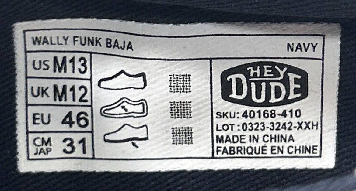 Other Size 13 - Men’s Hey Dude Wally Funk Baja 40168-410 Wmns 14.5 Size US 13 / EU 46 - 11 Thumbnail
