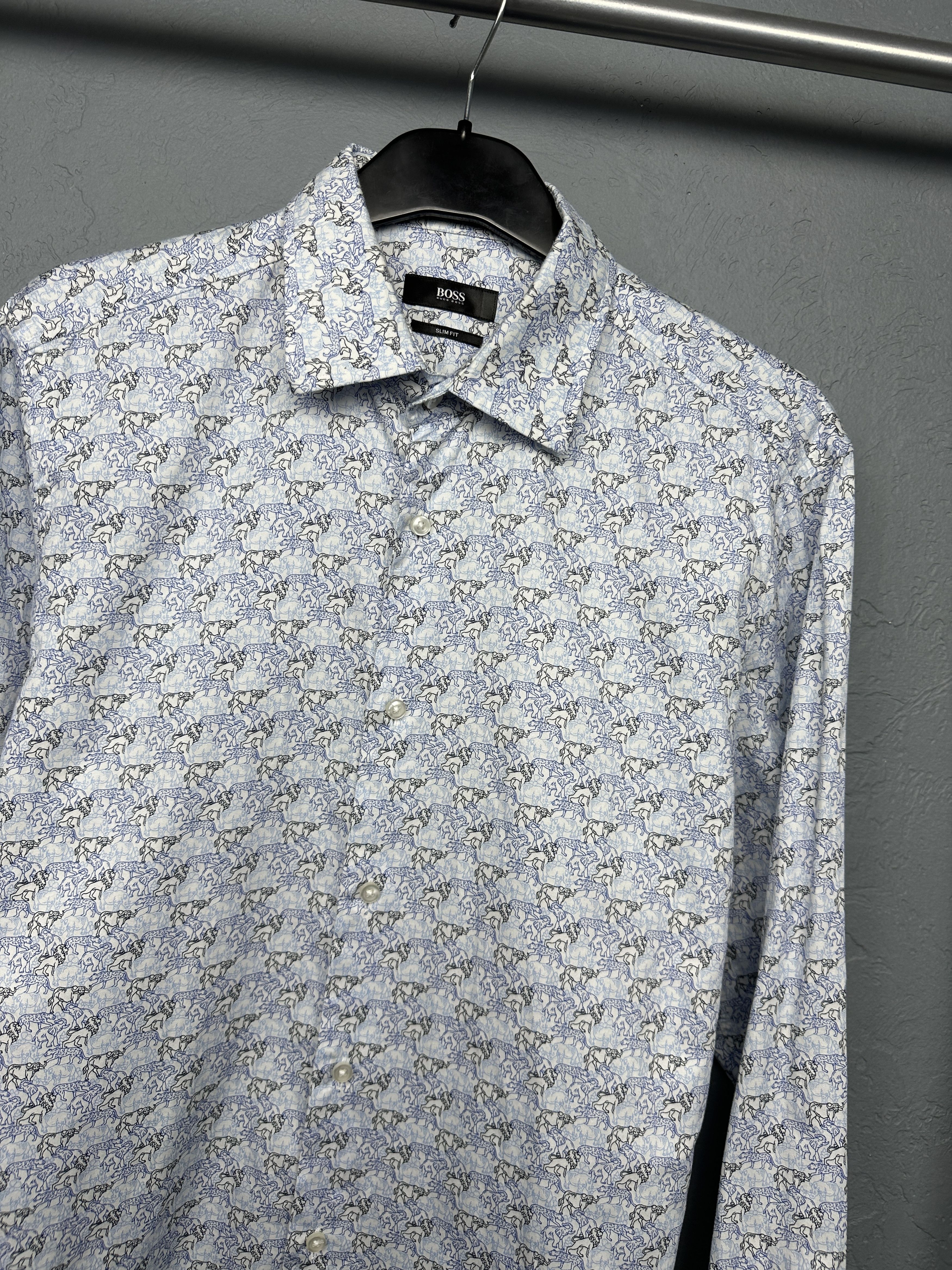 Hugo Boss Hugo Boss Mens Long Sleeve Shirt Size US M / EU 48-50 / 2 - 2 Thumbnail