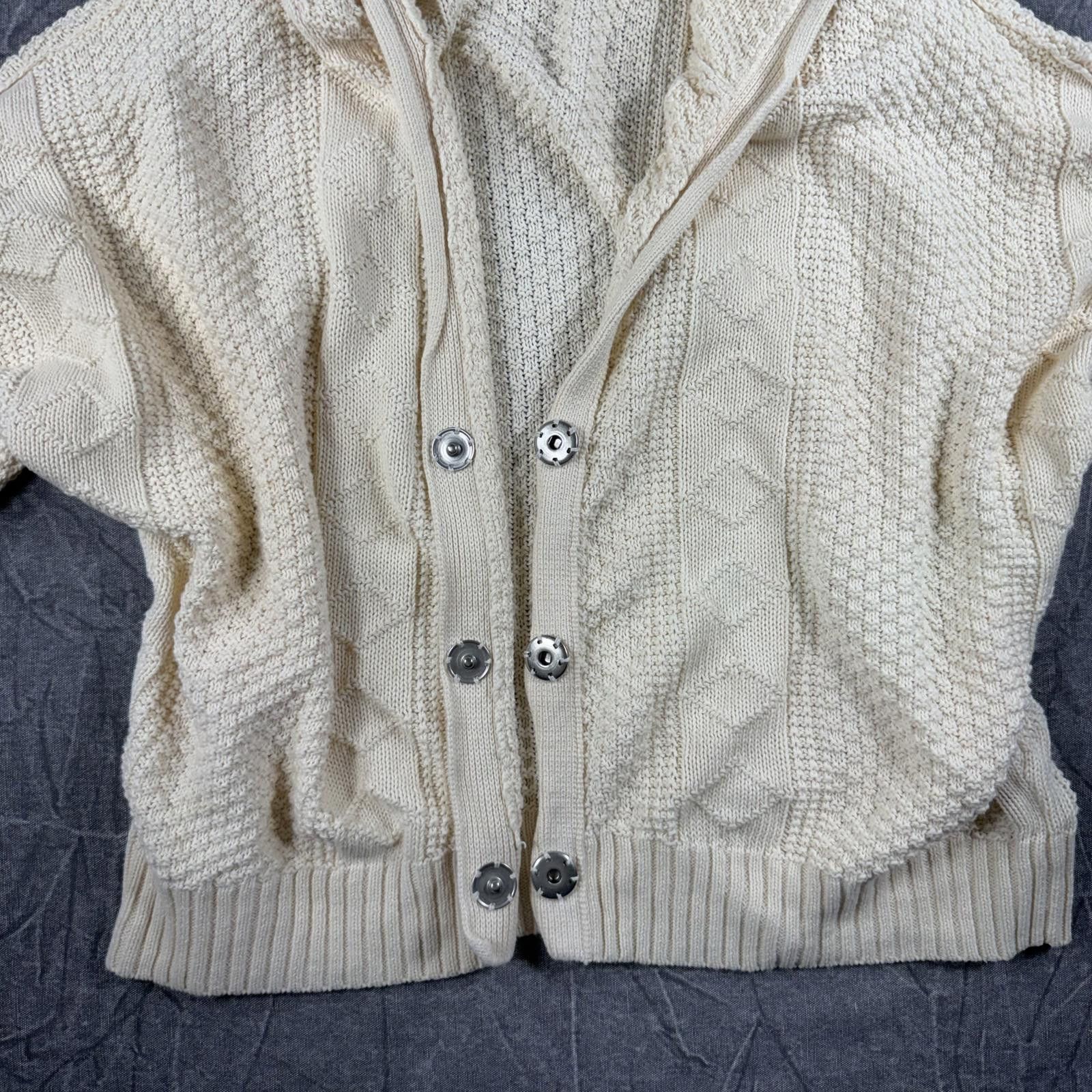 Free People Free People Sweater Women's S Cream Cable Knit Hoodie Size S / US 4 / IT 40 - 3 Thumbnail