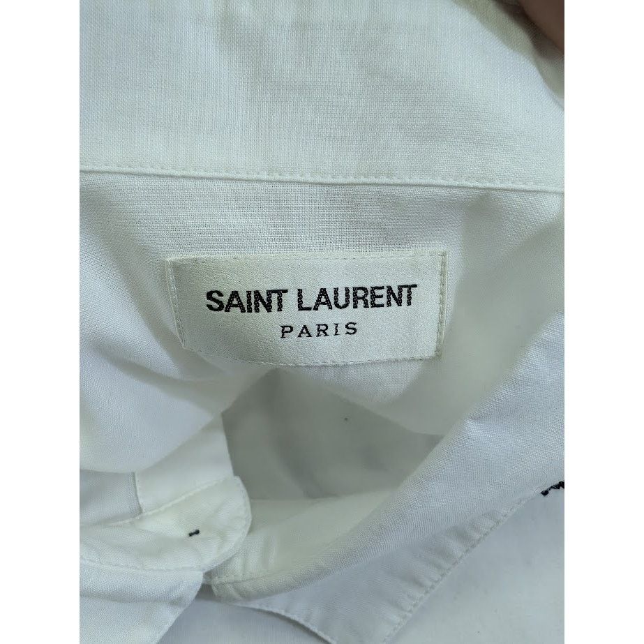 Saint Laurent Paris o1rshd1 Button Shirt in White Size US M / EU 48-50 / 2 - 13 Thumbnail
