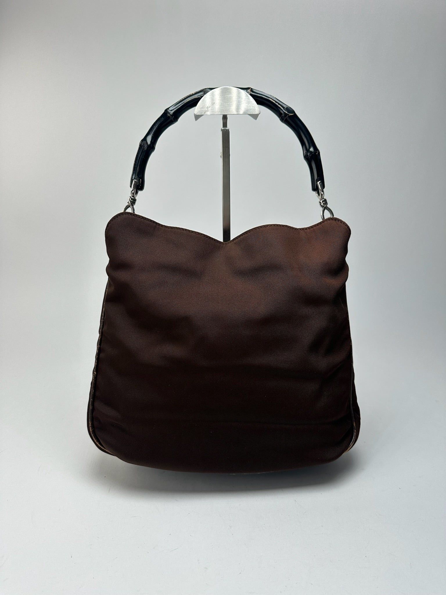 Gucci Vintage Bambo Polyester Bag Brown Size ONE SIZE - 1 Thumbnail