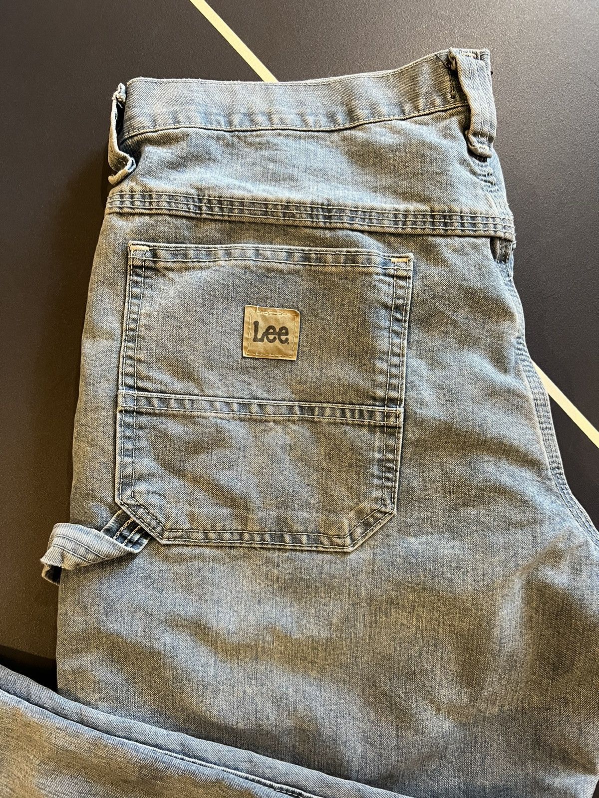 Lee Lee Cargos 33x29 Blue Denim Pants Size US 33 - 2 Thumbnail