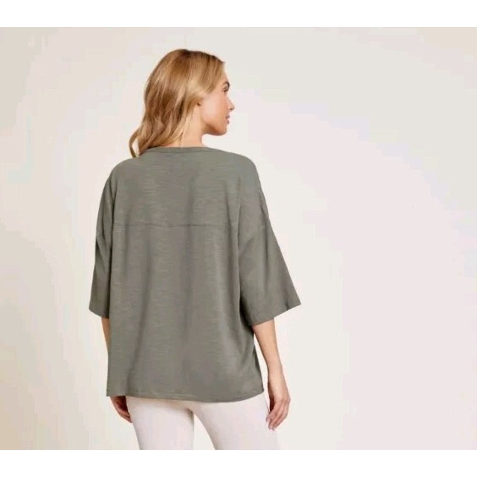 & Other Stories Barefoot Dreams Malibu Tee Olive Branch, X-Small A644314 Size XS / US 0-2 / IT 36-38 - 2 Thumbnail