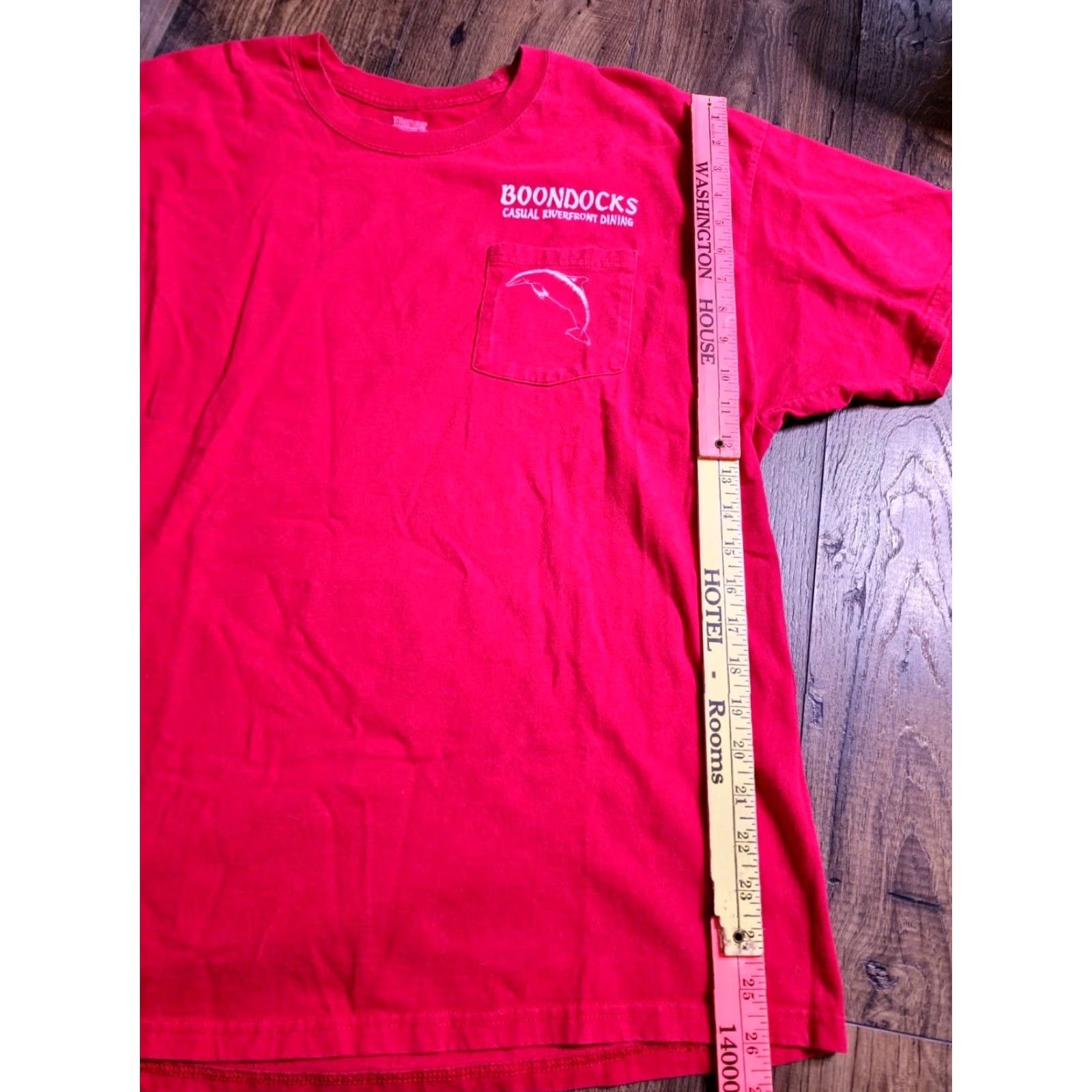 Hanes Hanes Pocket T-Shirt Mens XL Red Graphic Tee Classic Crew Neck Short Sleeve Cotton Mens Size US XL / EU 56 / 4 - 3 Thumbnail