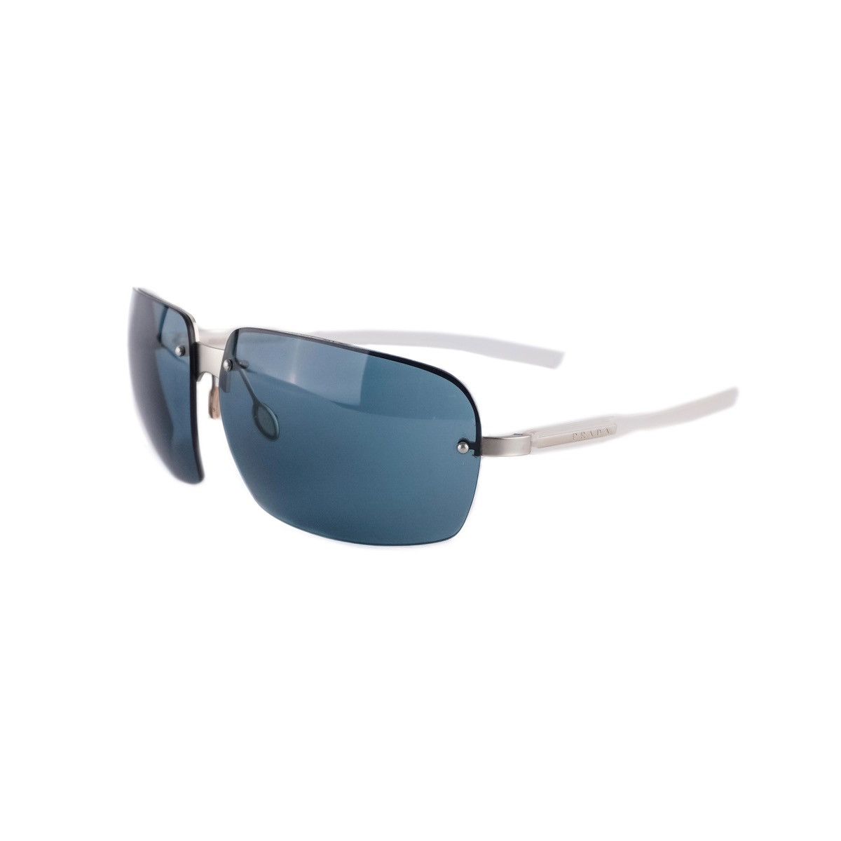 image of Prada Spr 76A Vintage Matte Transparent Rimless Sunglasses in Grey, Men's