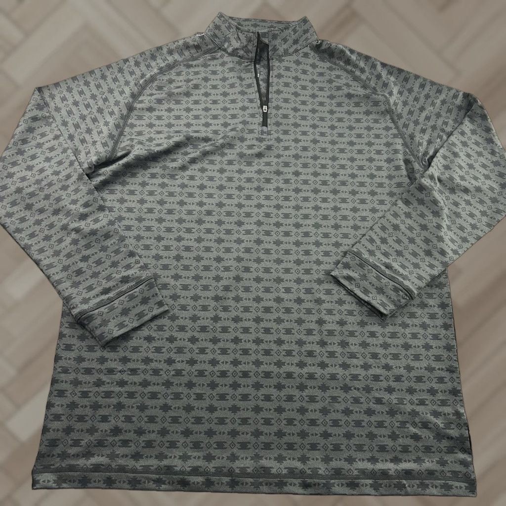 Vintage Swannies Aztec Print 1/4 Zip Pullover Golf Jacket Men's XL Gray Size US XL / EU 56 / 4 - 1 Thumbnail