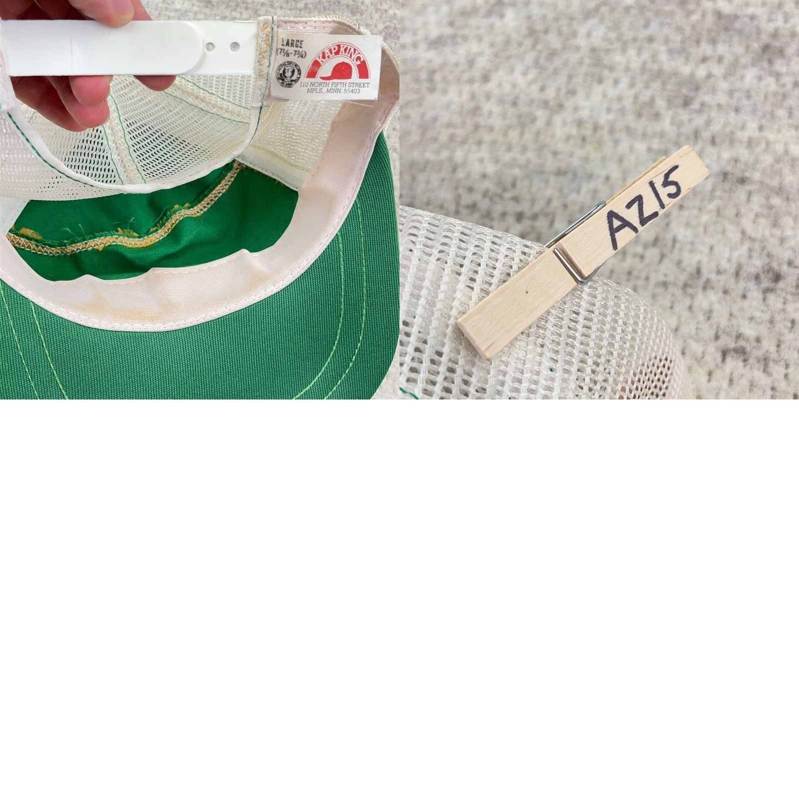 Vintage VINTAGE Kap King Trucker Hat Cap Snapback USA Stripe Green White 80s 90s Mens Size ONE SIZE - 8 Thumbnail