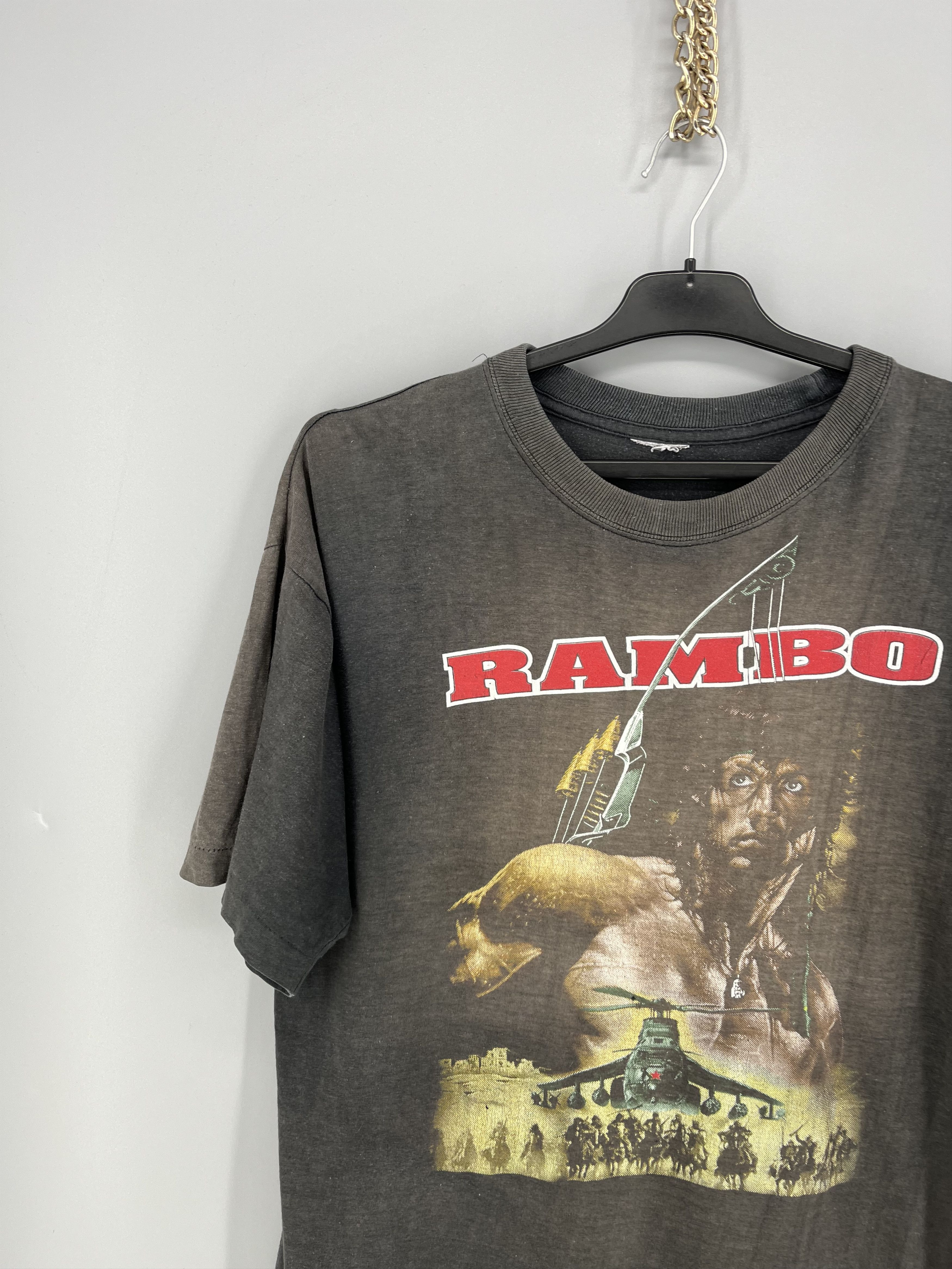 Japanese Brand Vintage 90s Rambo Movie Tee Sylvester Stallone Rap Print Size US M / EU 48-50 / 2 - 4 Thumbnail