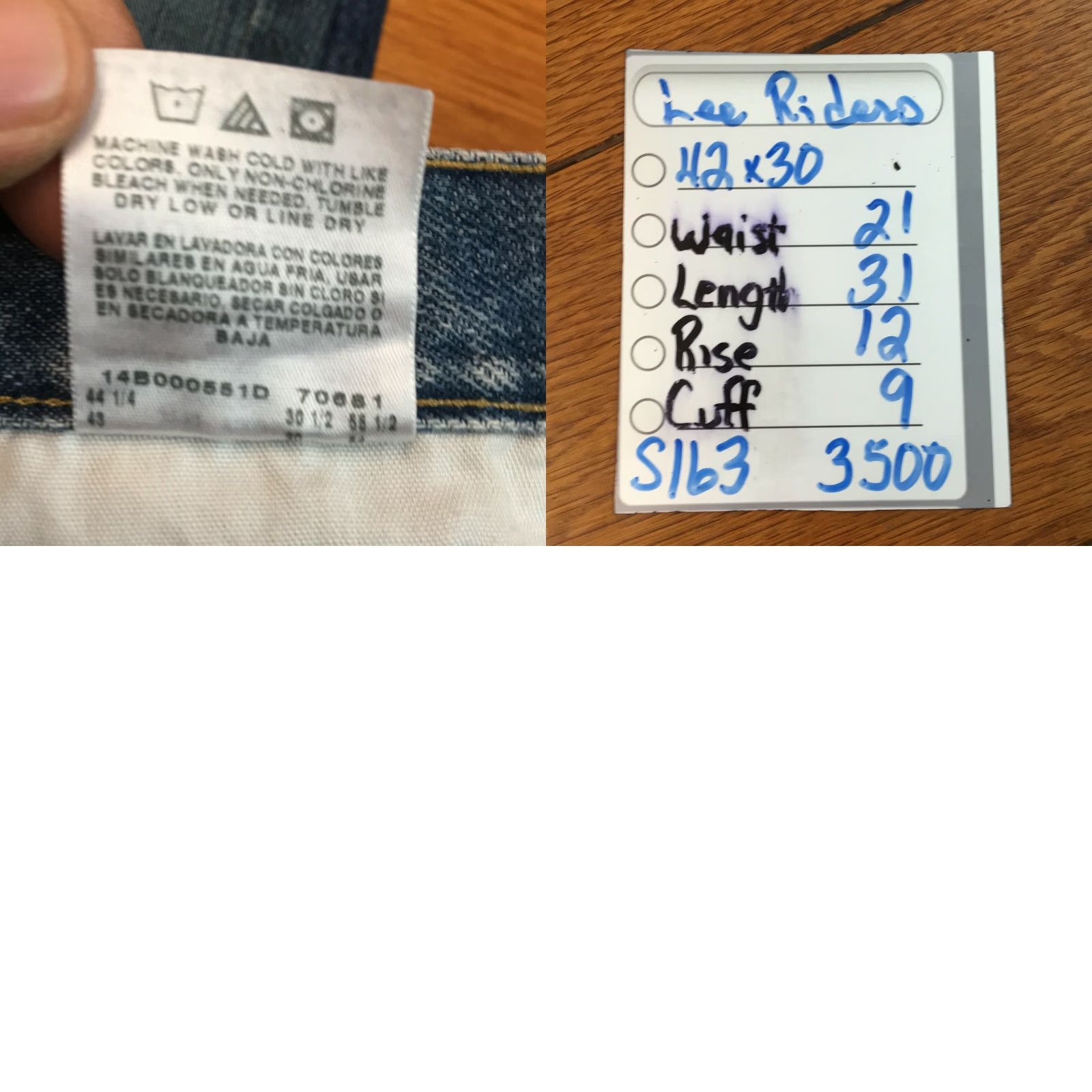 Lee Lee Men's Regular Fit Mid Rise Blue Denim Jeans 42X30 Size US 42 / EU 58 - 8 Thumbnail