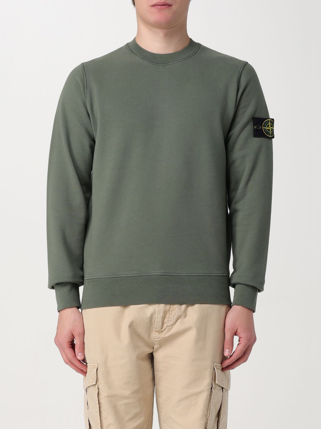 image of Stone Island Sweatshirt Men Military (Size 2XL)