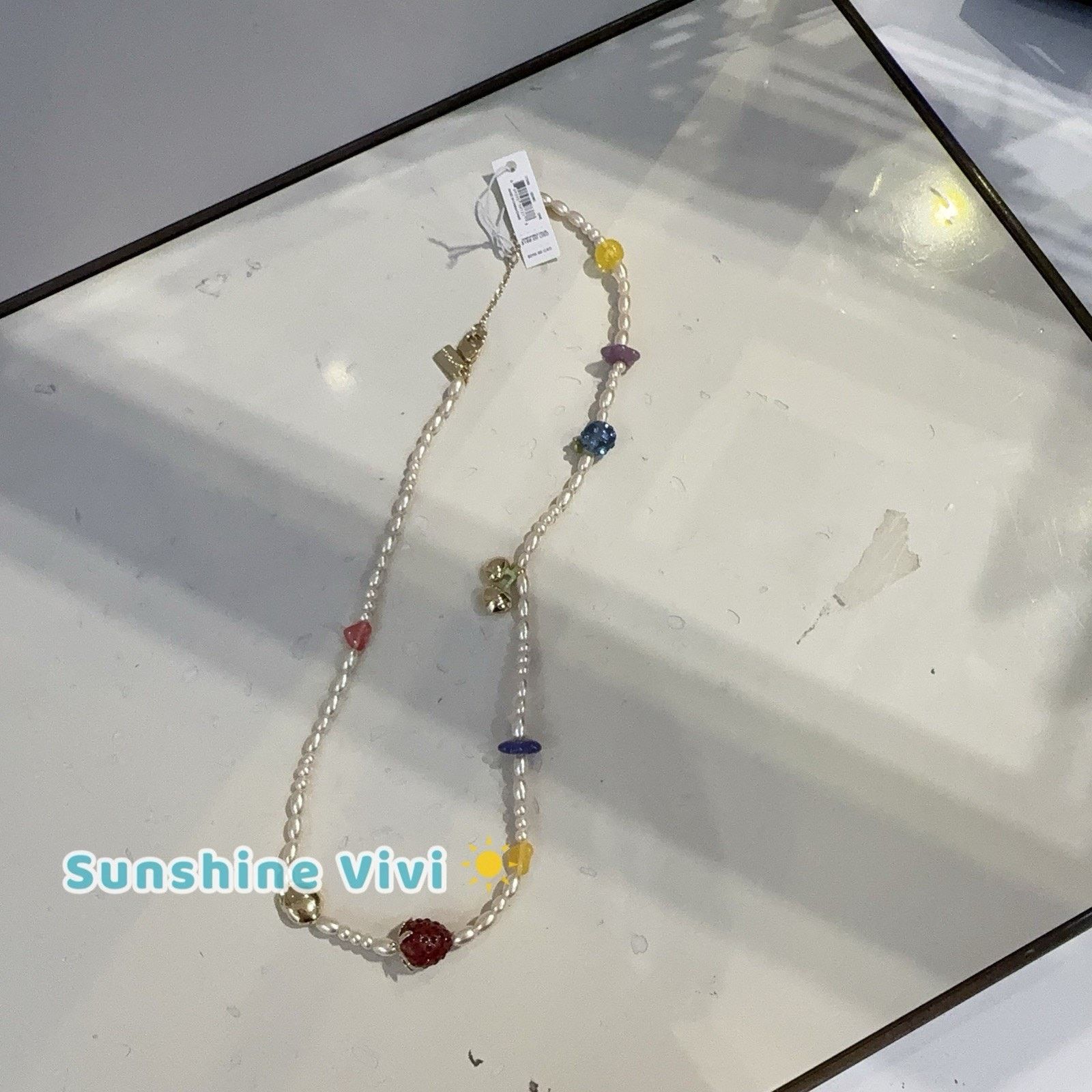 Coach NWT Coach Multicolor Fruit Charm Necklace Gold/Multi CT069 Size ONE SIZE - 4 Thumbnail