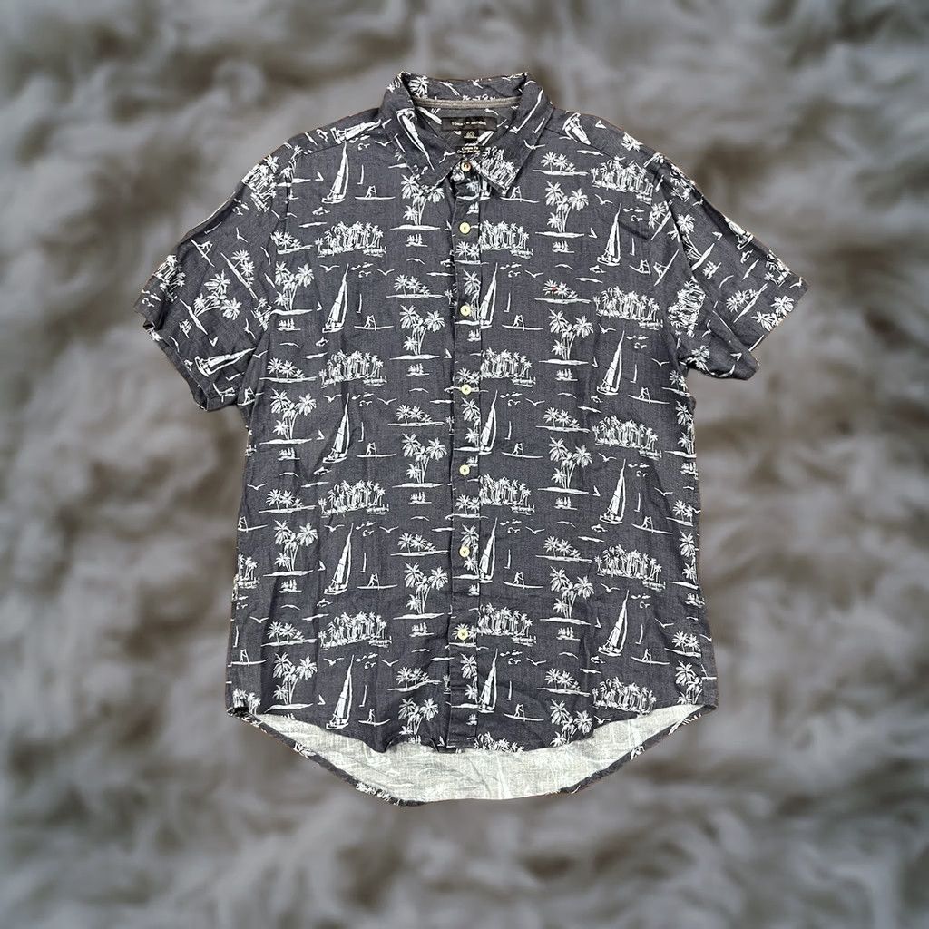 Tommy Hilfiger Tommy Hilfiger Hawaiian Button-Down Short Sleeve Shirt Blue Men’s L Size US L / EU 52-54 / 3 - 1 Thumbnail