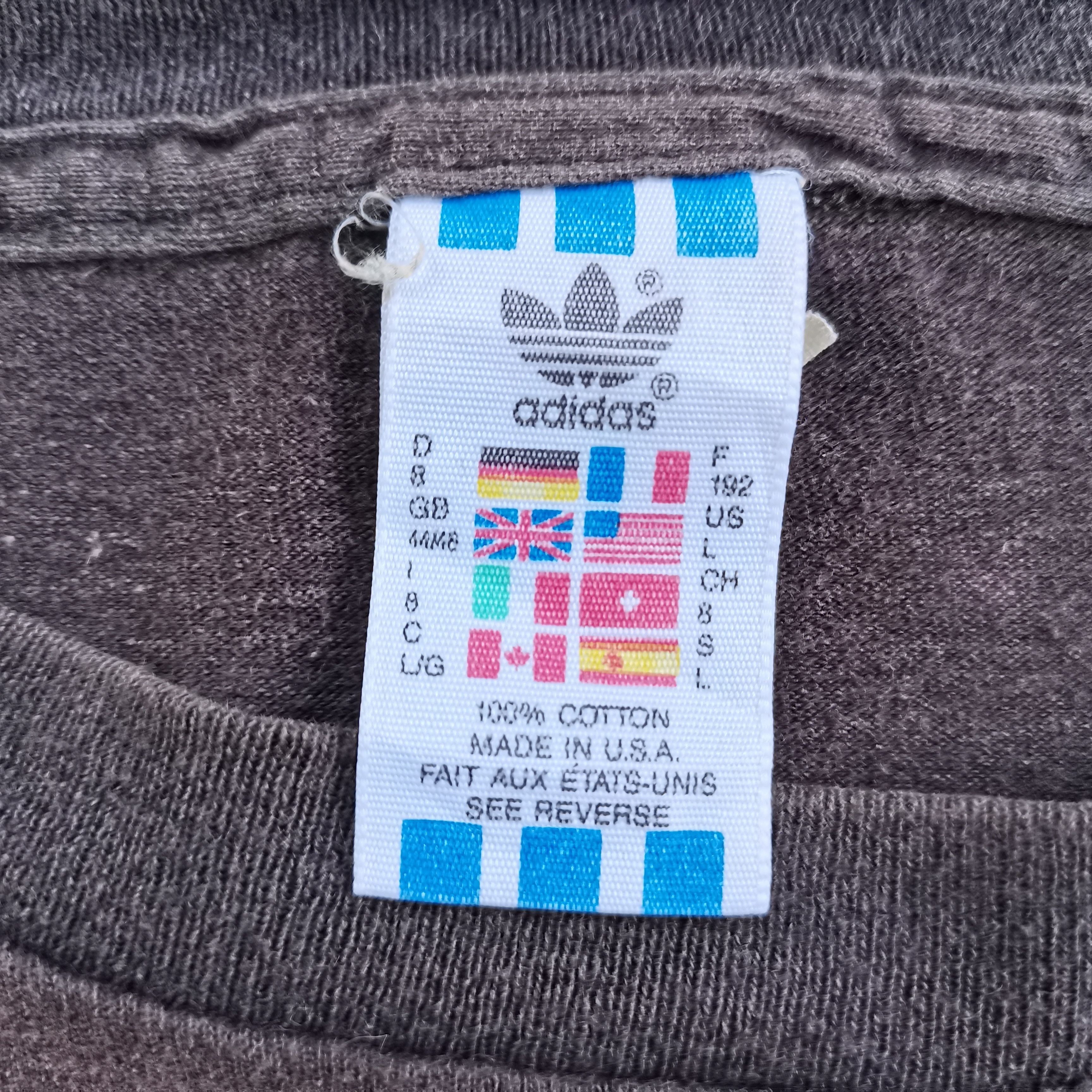 Adidas × Vintage Vintage 90s ADIDAS Faded Single Stitch Tshirt Made In USA Size US L / EU 52-54 / 3 - 5 Thumbnail