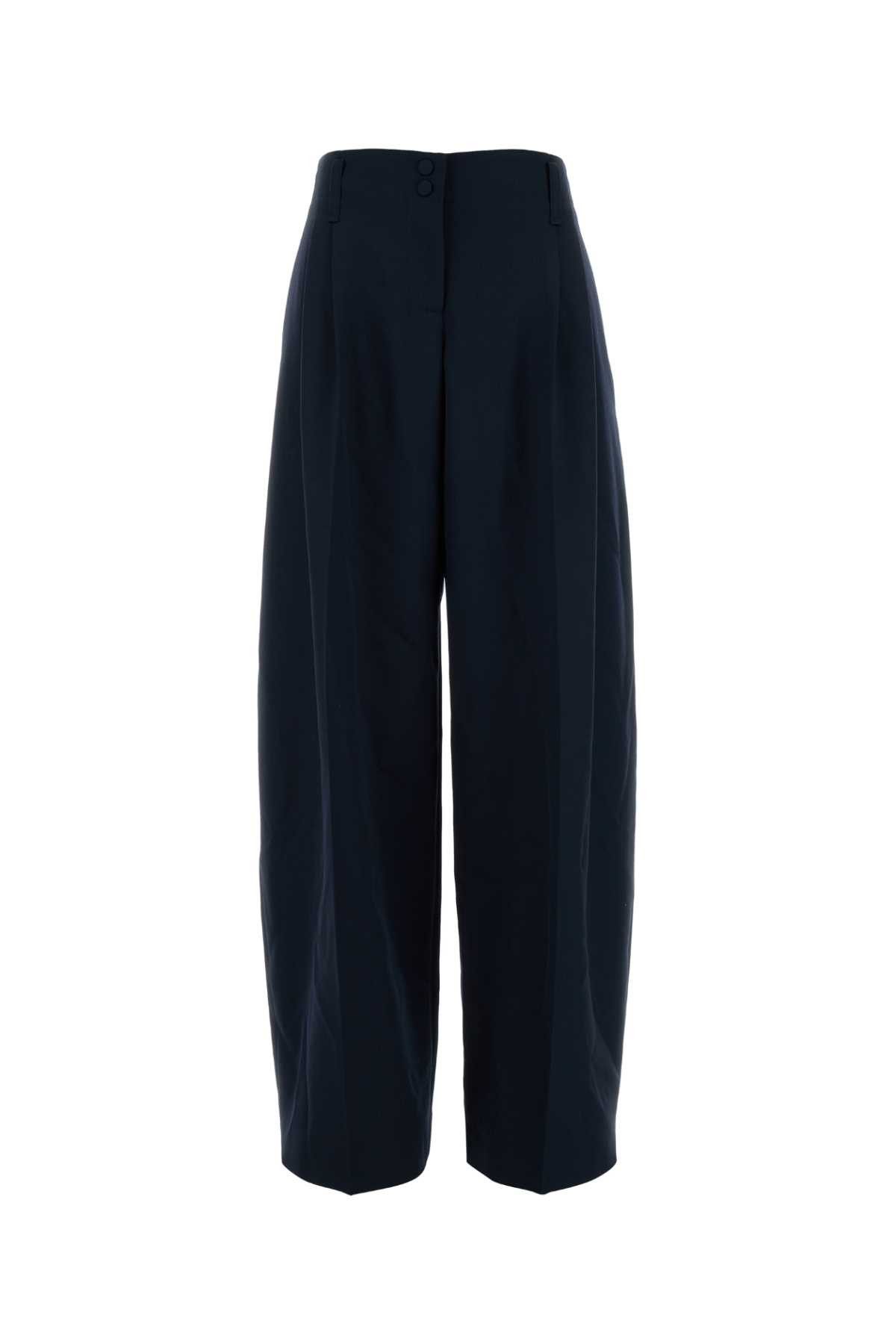 Alexander McQueen Navy Blue Wool Wide-Leg Pant Size 27" / US 4 / IT 40 - 1 Thumbnail