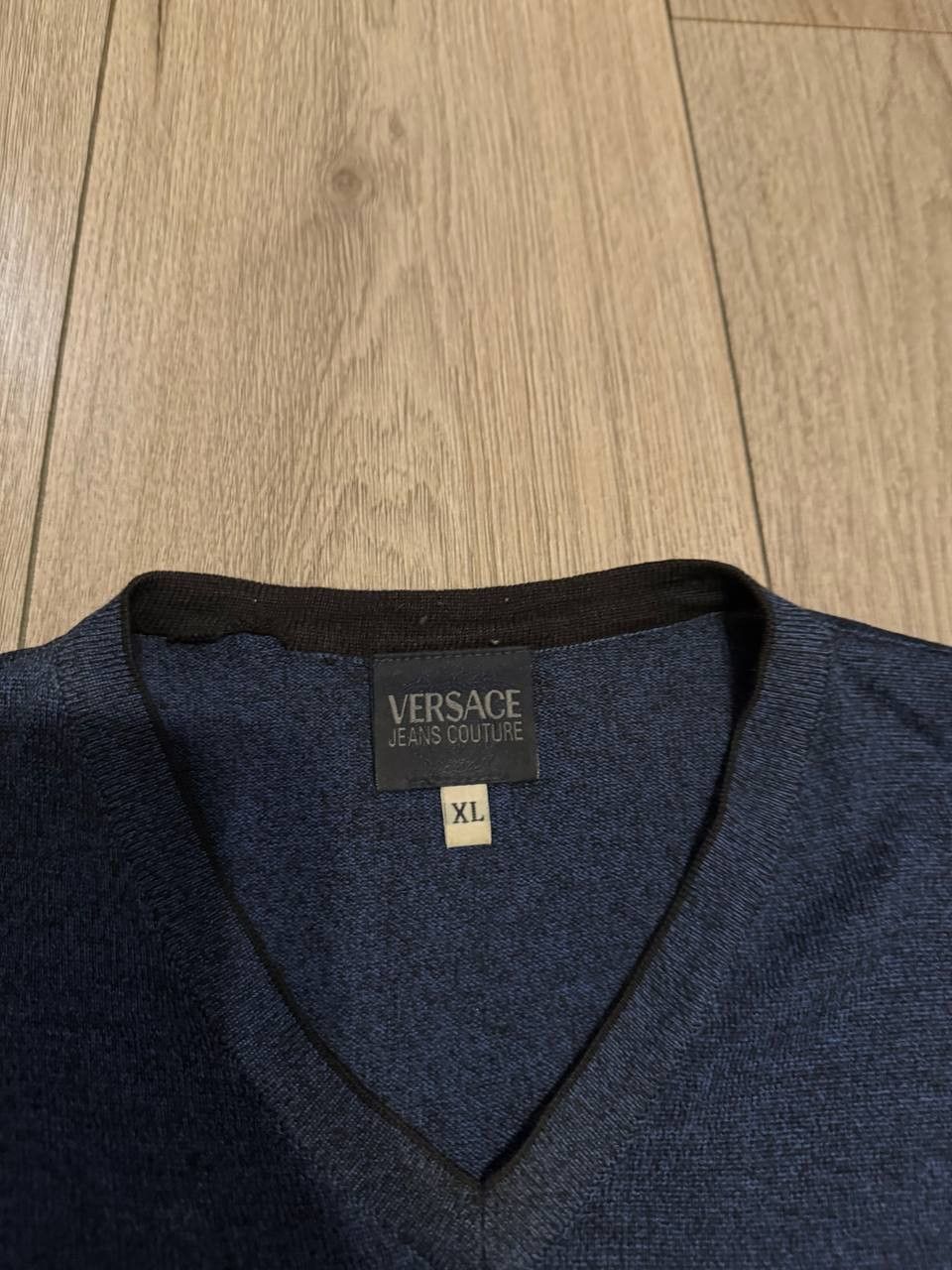 Versace Jeans Couture Versace Jeans Couture sweatshirt mens XL V-Neck Blue Size US XL / EU 56 / 4 - 3 Thumbnail