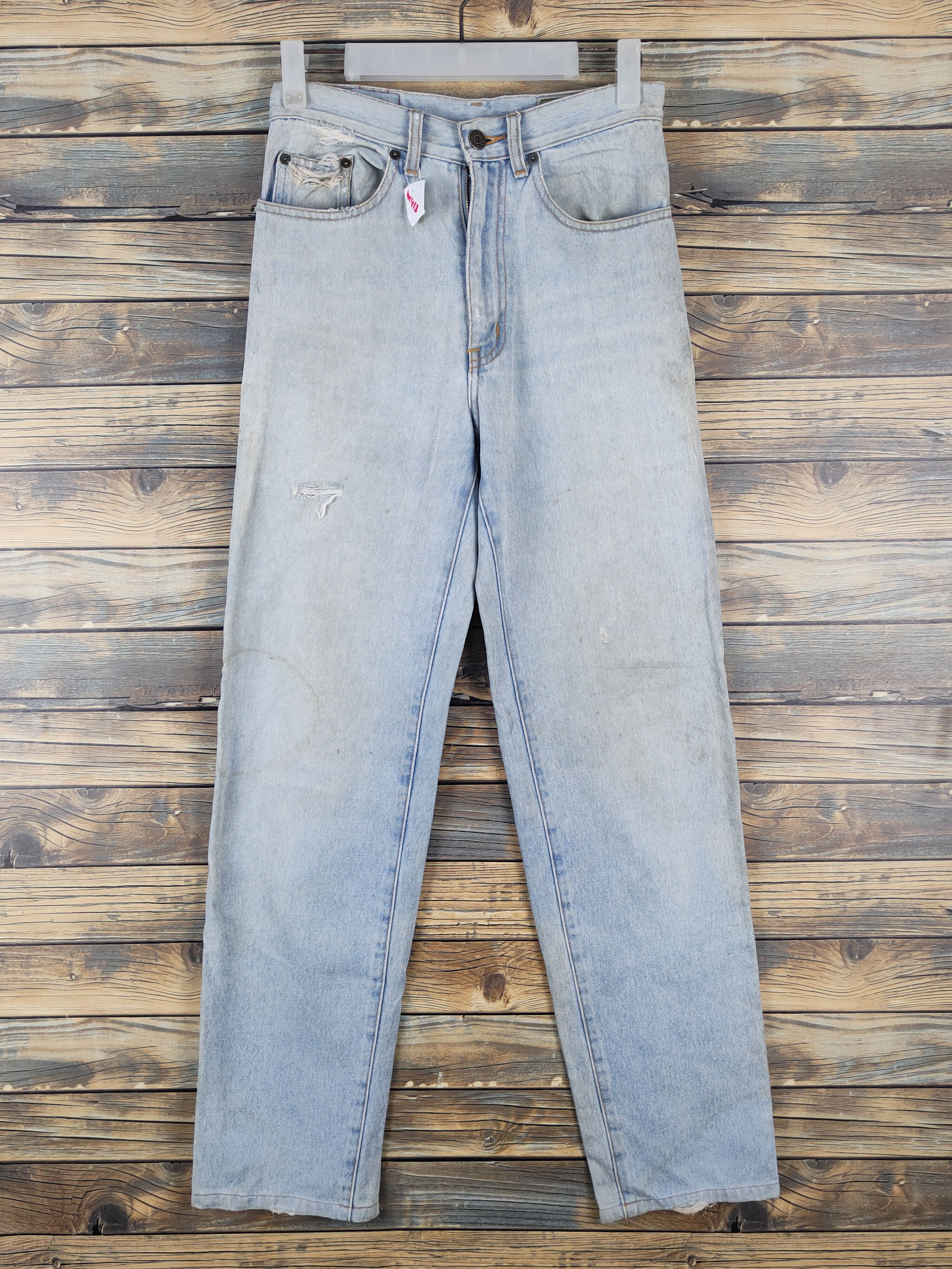 Uniqlo Uniqlo vintage Light Blue Distressed Ripped Jeans #W1413 Size US 27 - 1 Thumbnail