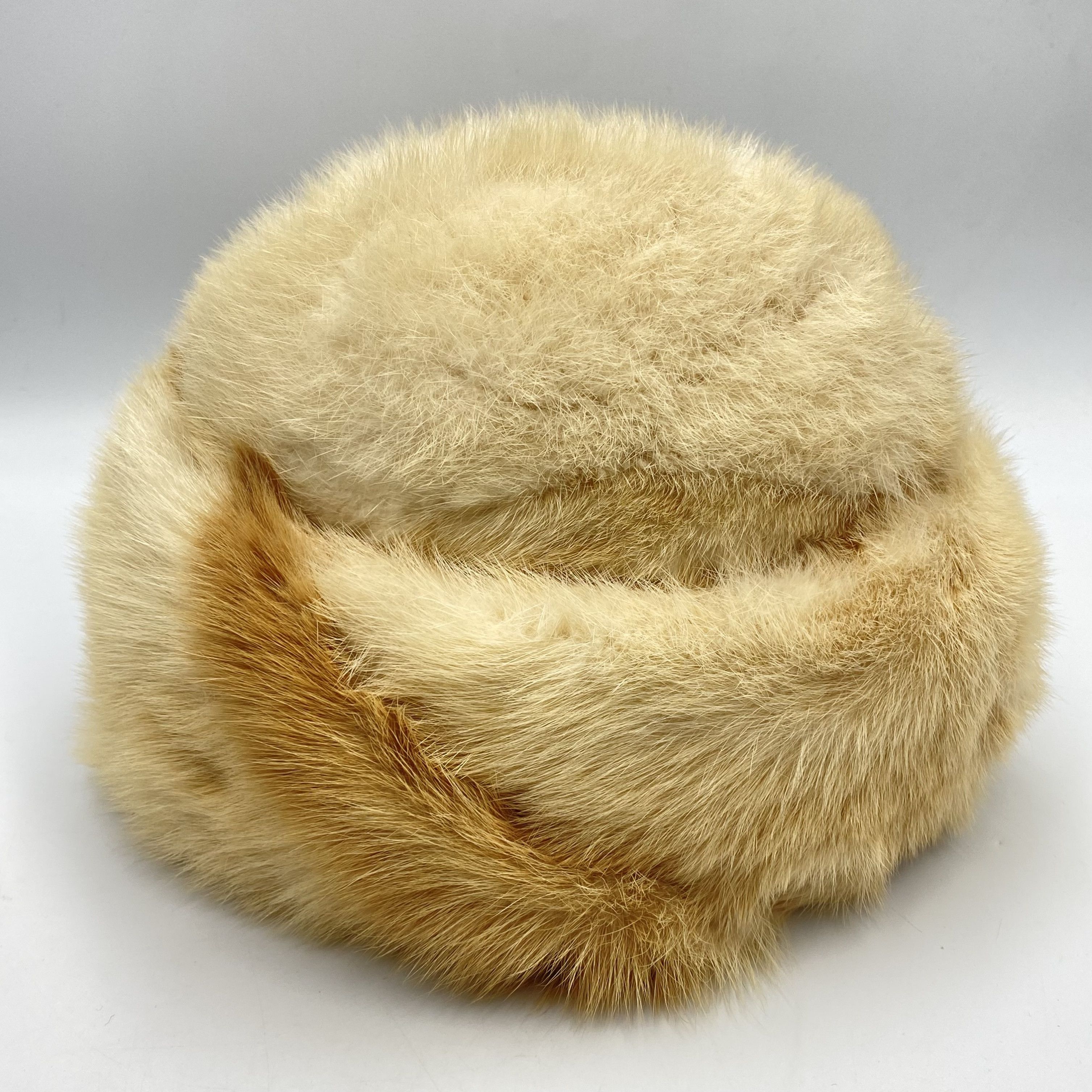 Vintage Vintage Women’s Mink Fur Hat Beige Size S 1980s Ukraine Size ONE SIZE - 1 Thumbnail