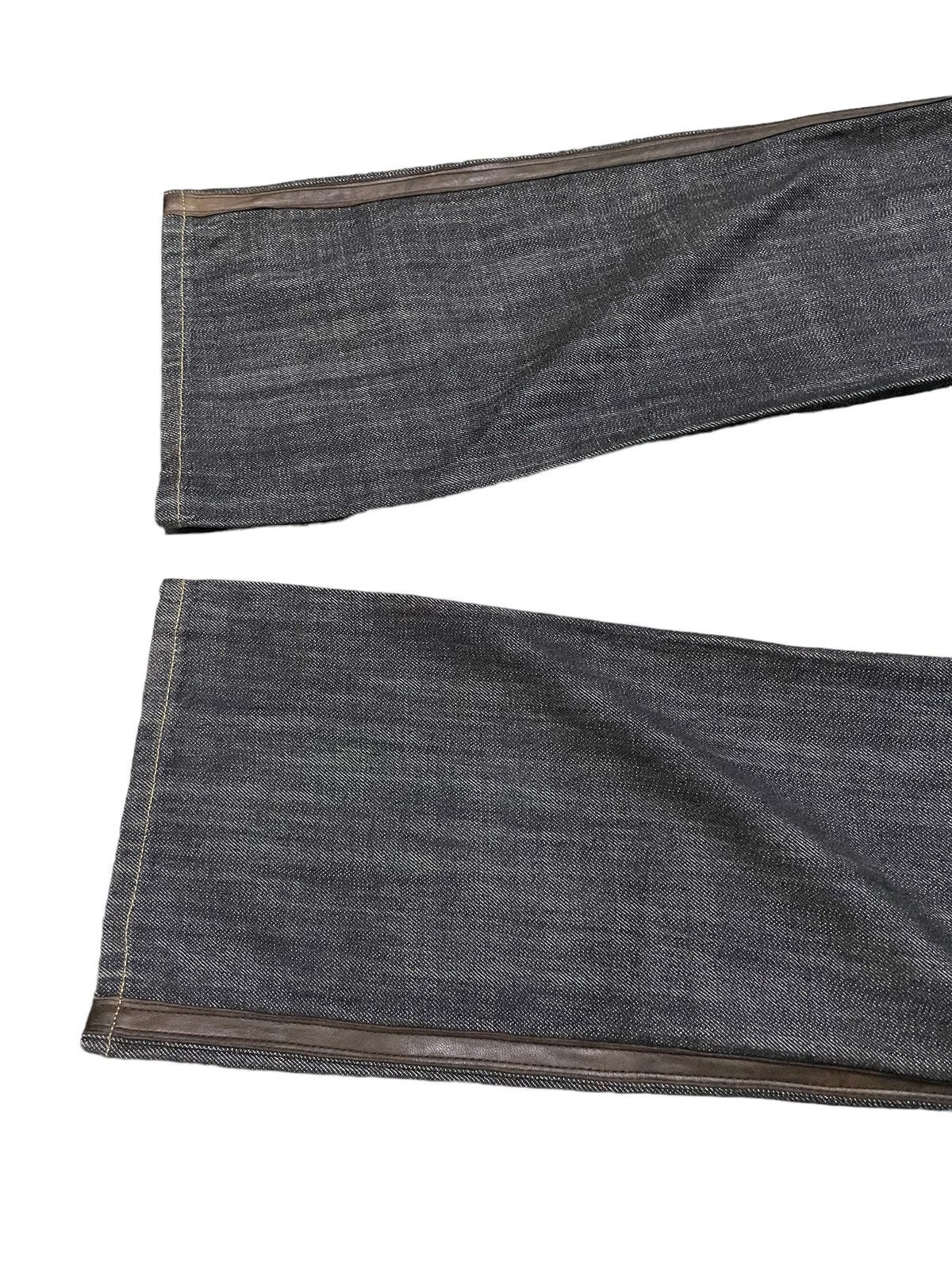 Le Grande Bleu (L.G.B.) Comme Ca Du Mode Leather Side Trimmed Flared Jeans Size US 30 / EU 46 - 12 Thumbnail